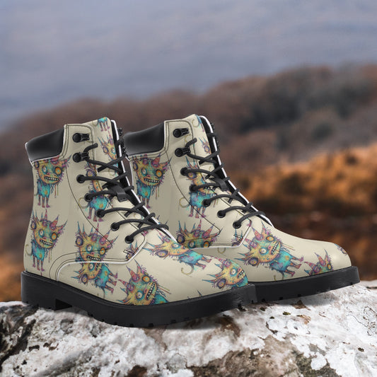 Graffiti Doodle Leather Boots