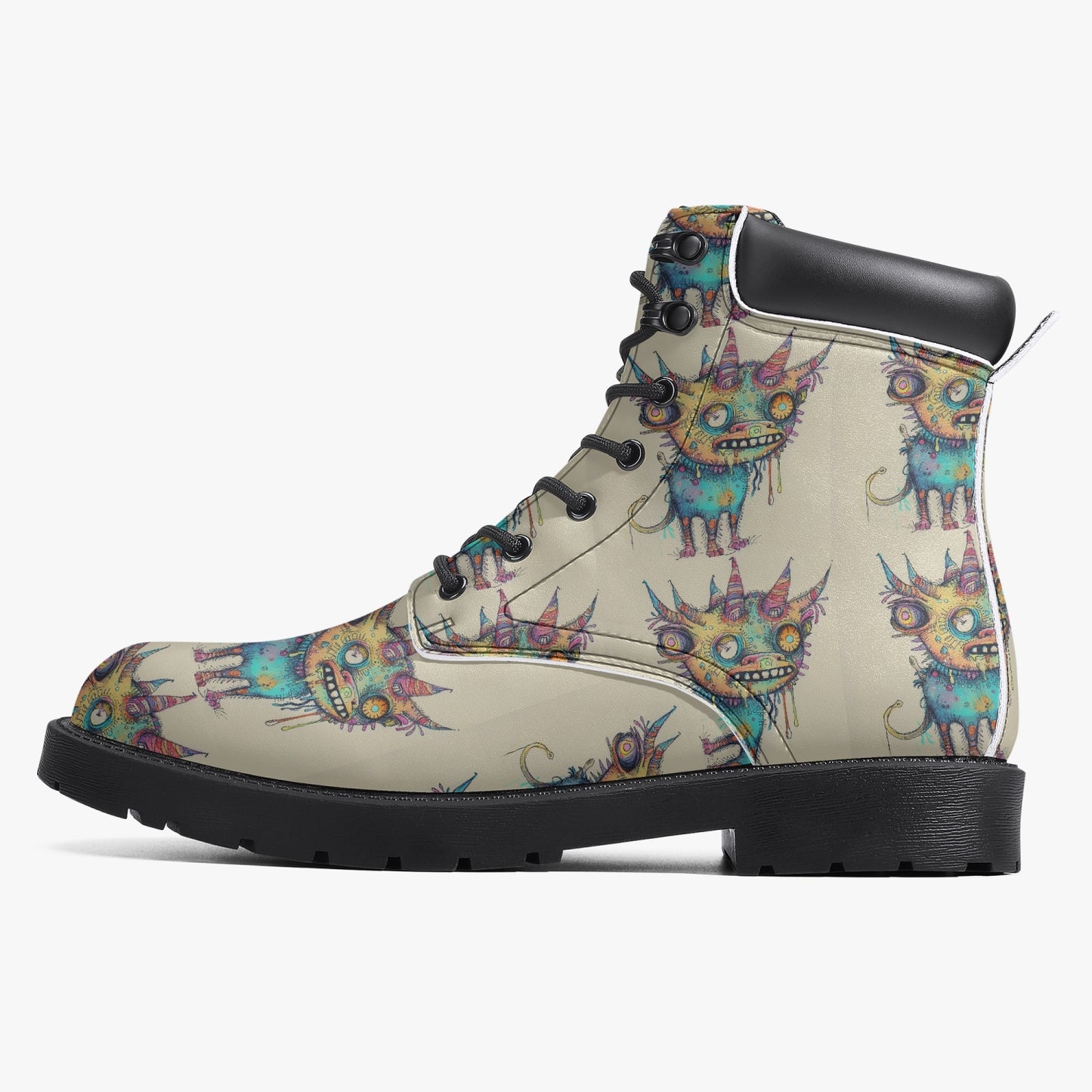 Graffiti Doodle Leather Boots