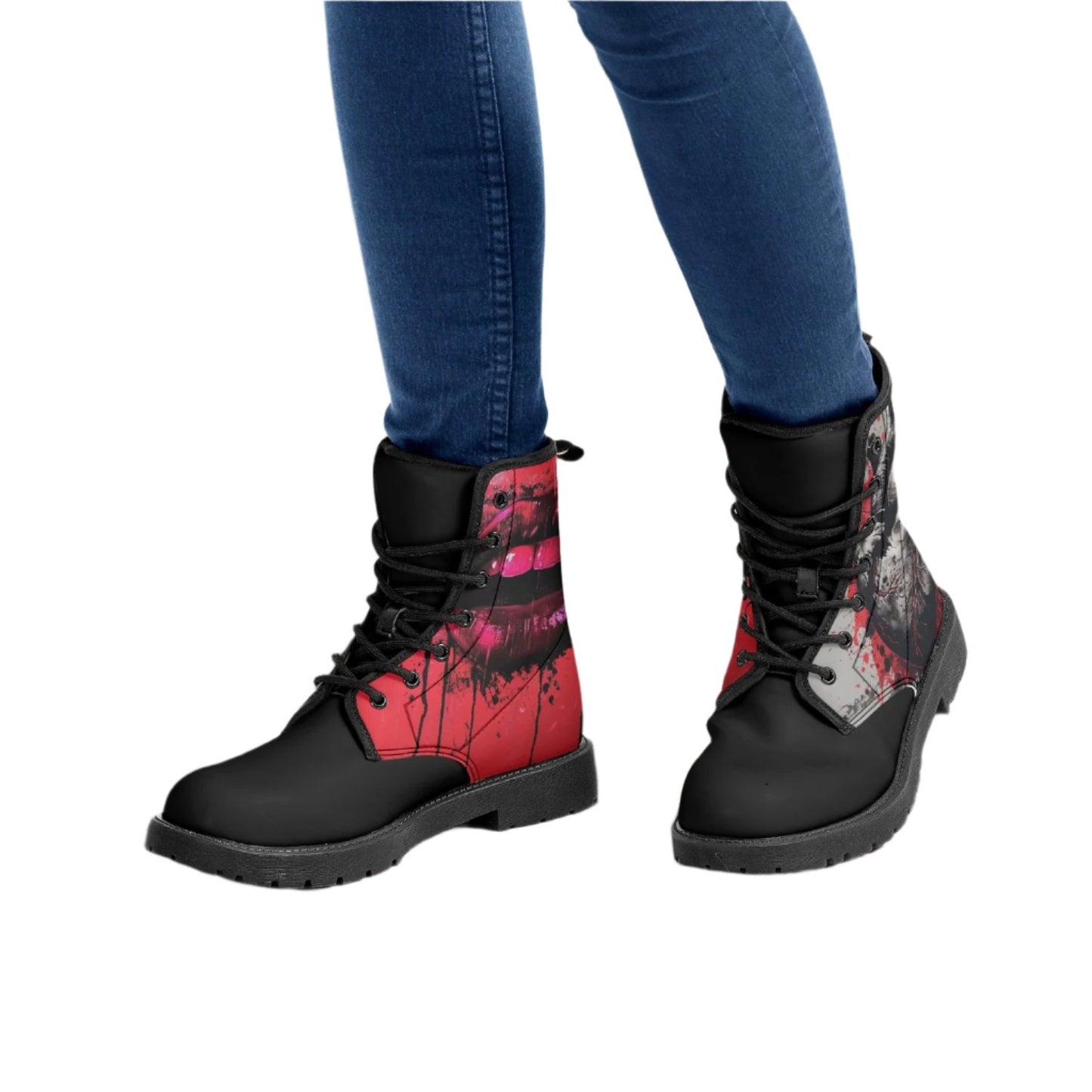 Bleeding Heart Graffiti Leather Boots