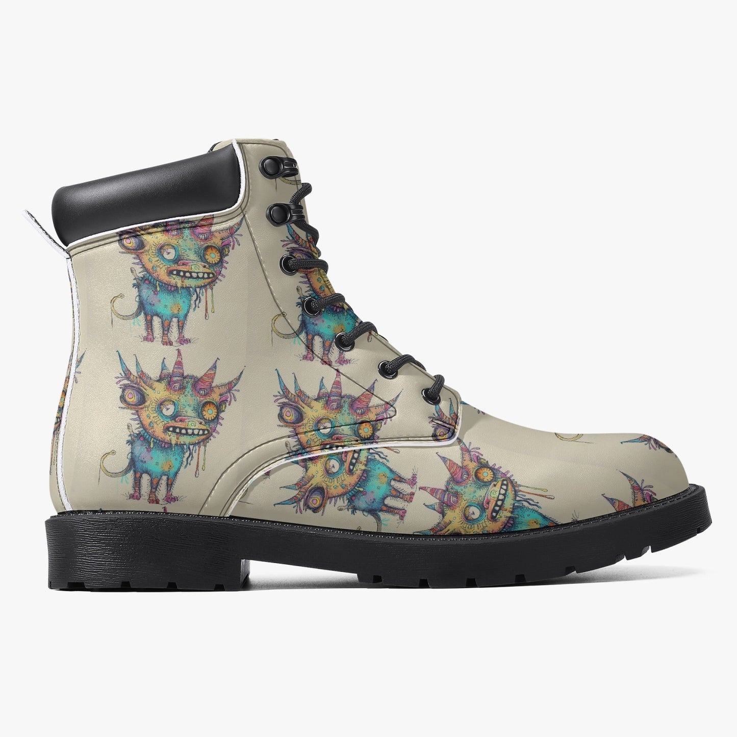 Graffiti Doodle Leather Boots