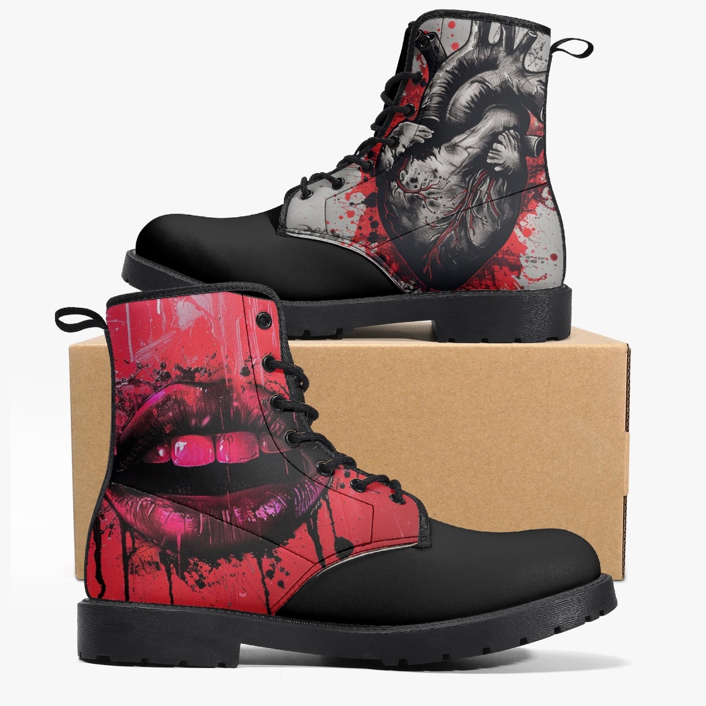 Bleeding Heart Graffiti Leather Boots