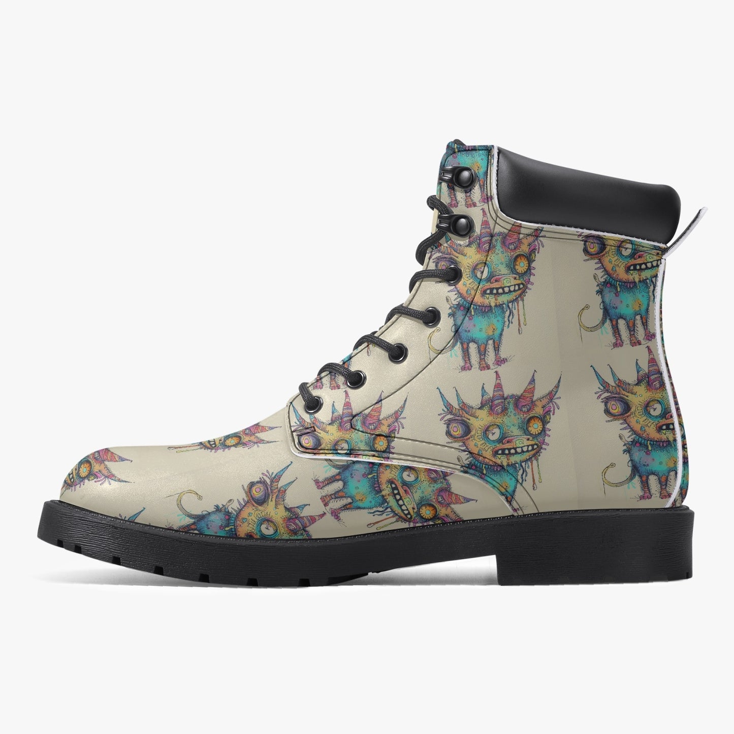 Graffiti Doodle Leather Boots