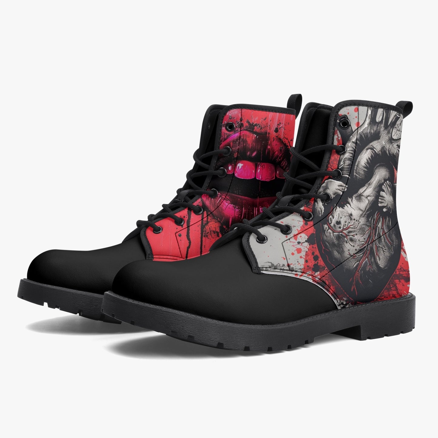 Bleeding Heart Graffiti Leather Boots