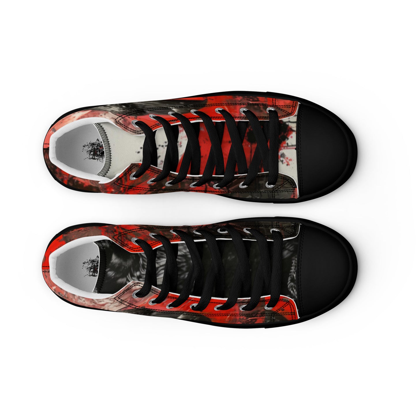 Graffiti Dark Raven Bleeding Heart Men’s Chuck High Top Canvas Shoes