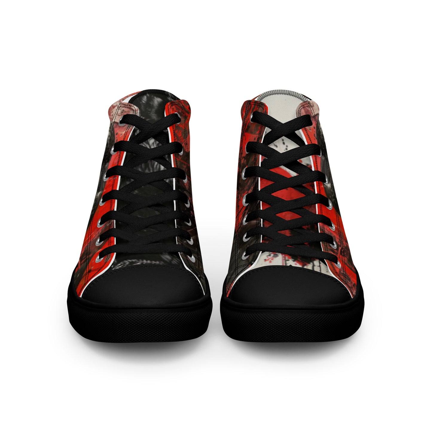 Graffiti Dark Raven Bleeding Heart Men’s Chuck High Top Canvas Shoes