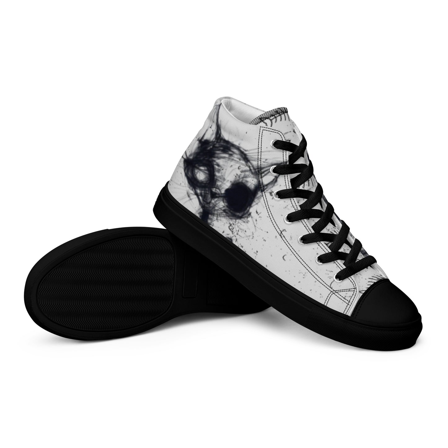 Hello Bad Kitty Men’s High Top Canvas Chuck Shoes