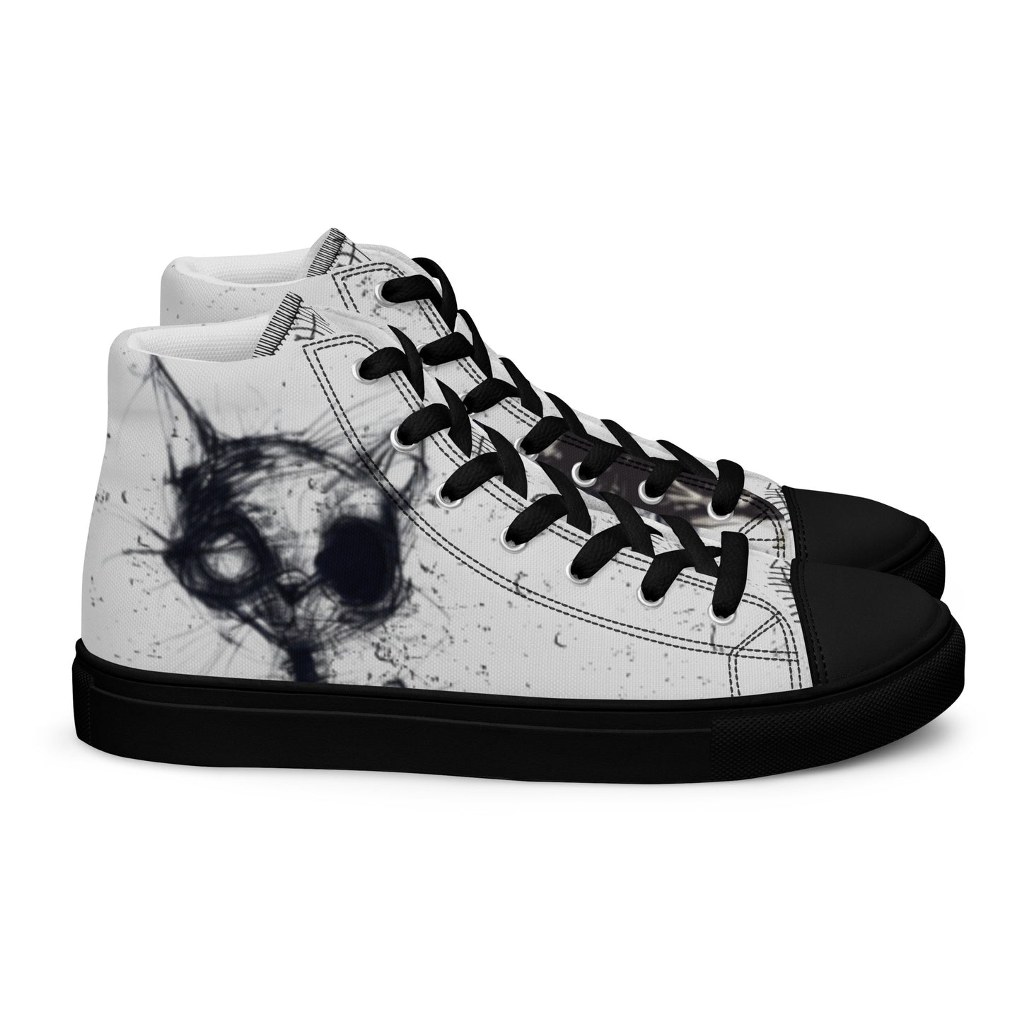 Hello Bad Kitty Men’s High Top Canvas Chuck Shoes