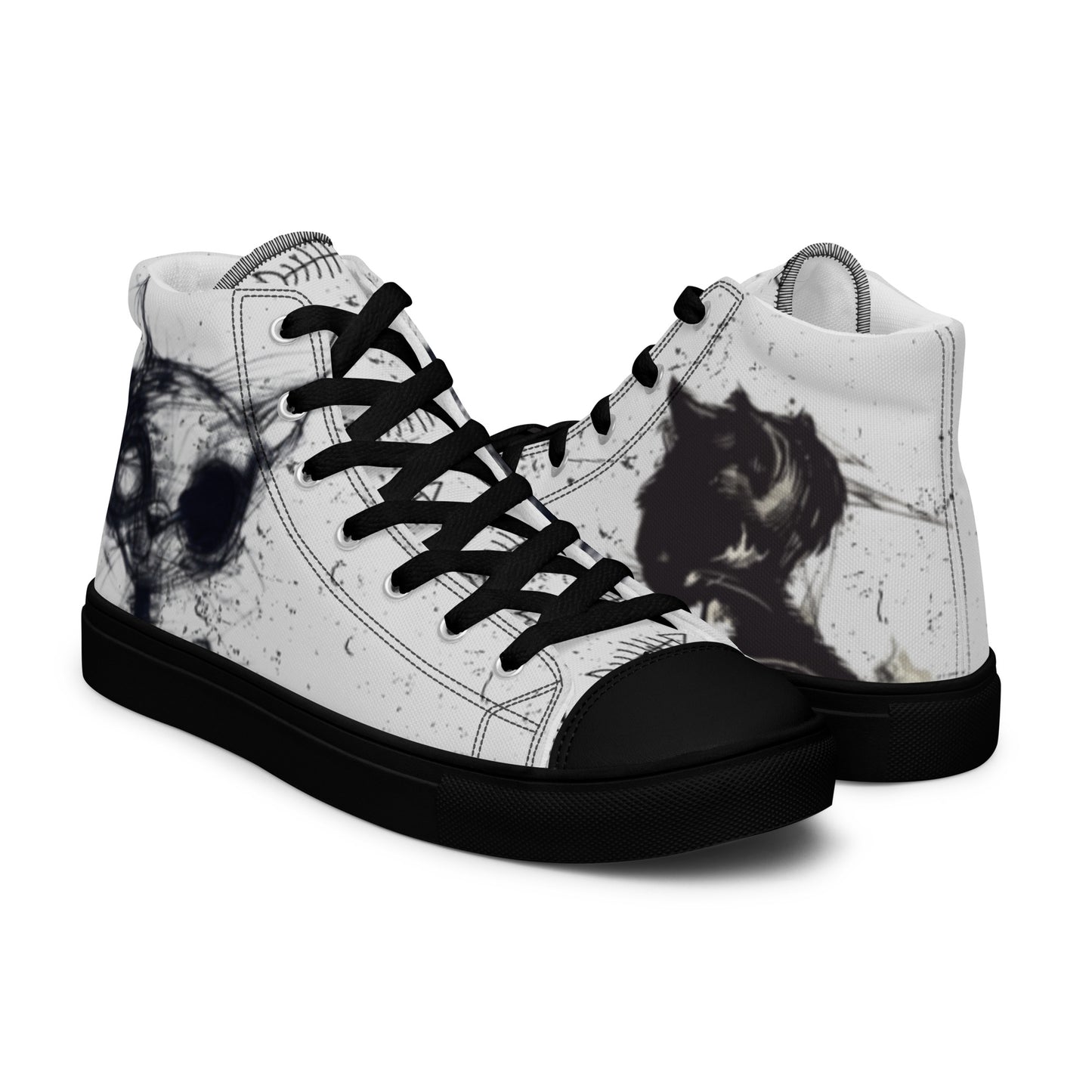 Hello Bad Kitty Men’s High Top Canvas Chuck Shoes