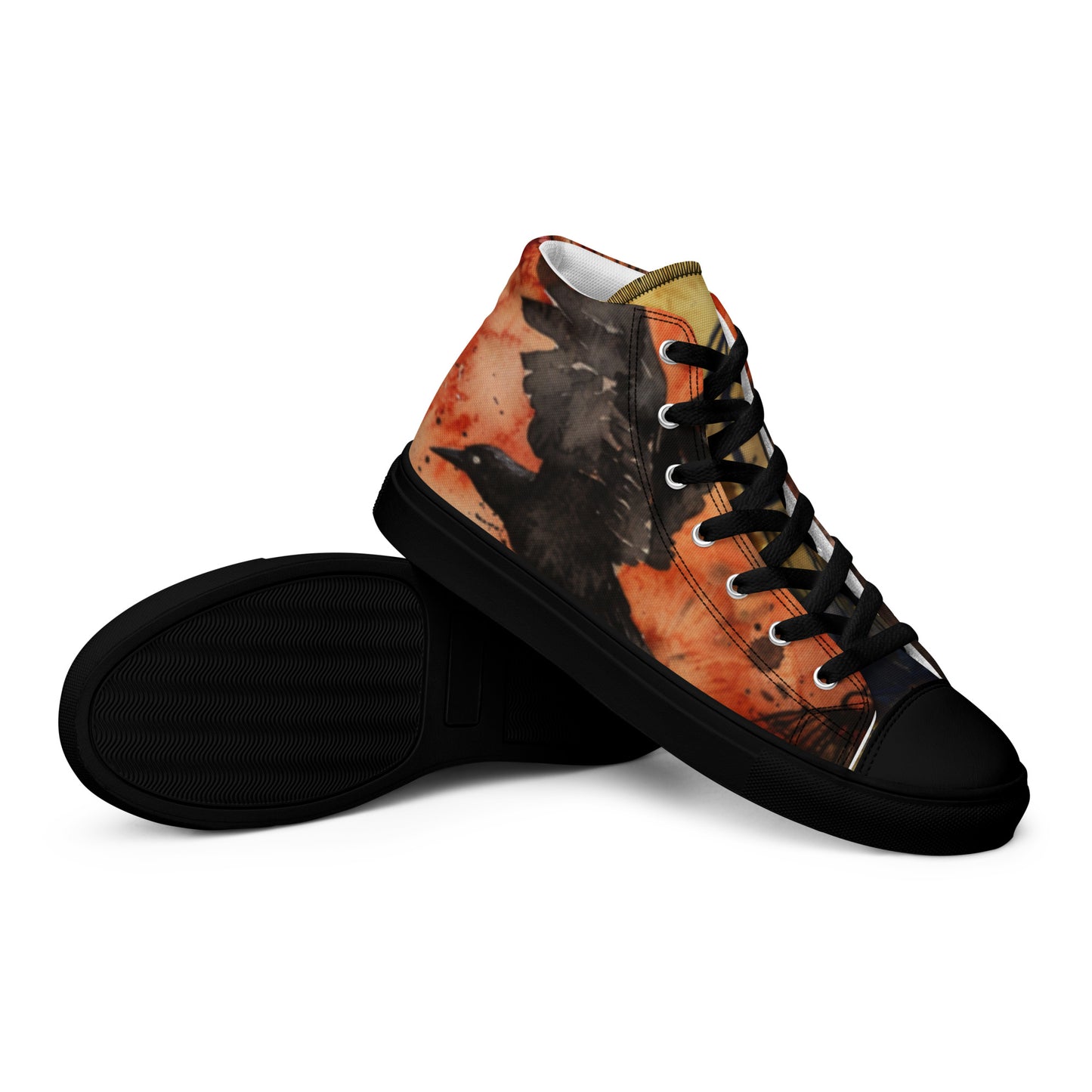 Caged Angry Bird Graffiti Men's High Top Canvas Chuck Shoes