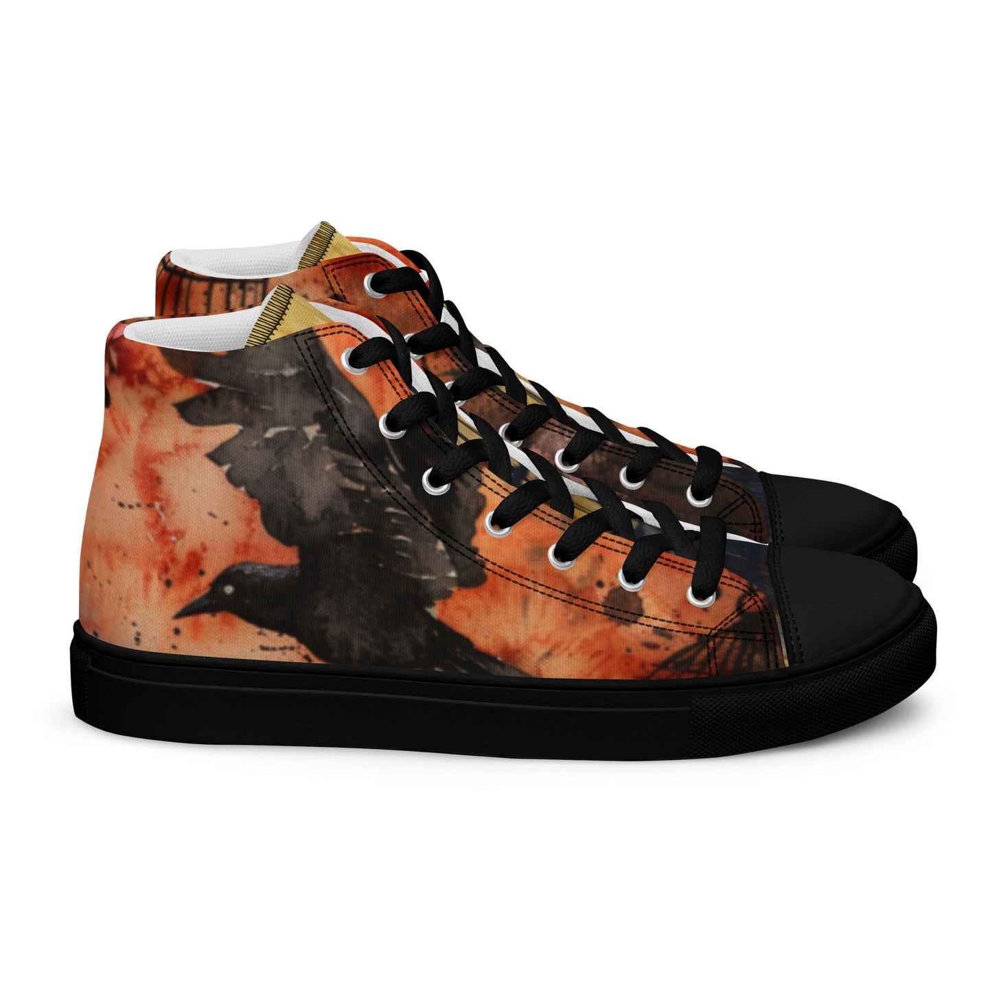 Caged Angry Bird Graffiti Men's High Top Canvas Chuck Shoes