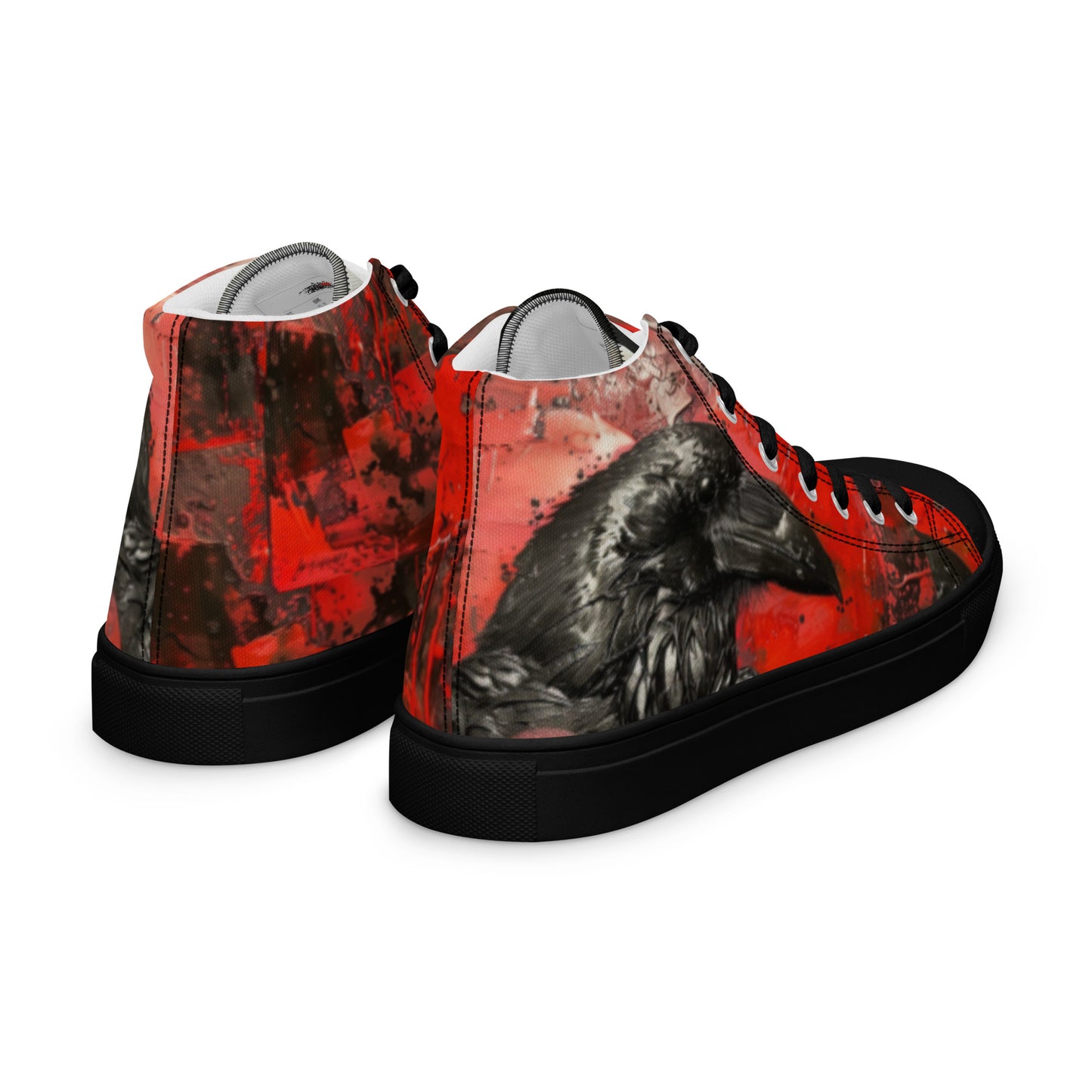 Graffiti Dark Raven Bleeding Heart Men’s Chuck High Top Canvas Shoes