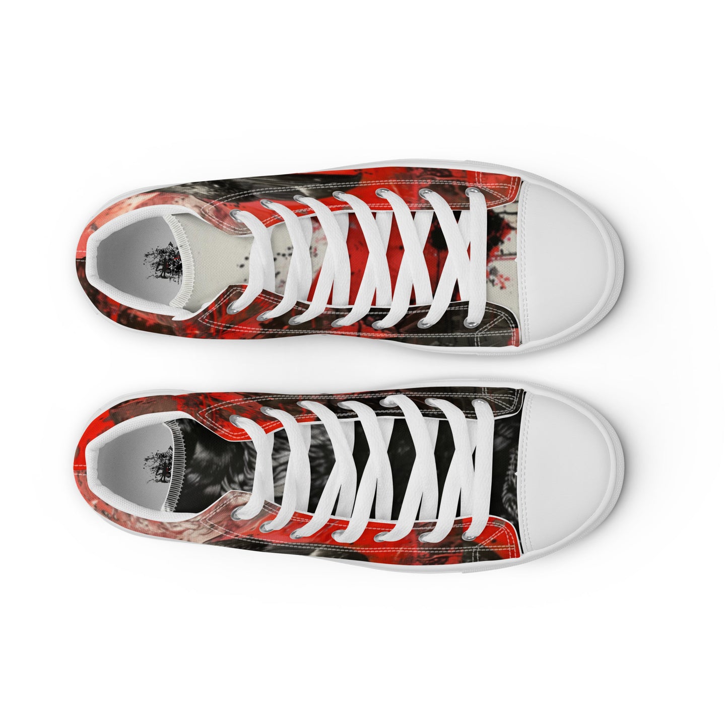 Graffiti Dark Raven Bleeding Heart Men’s Chuck High Top Canvas Shoes