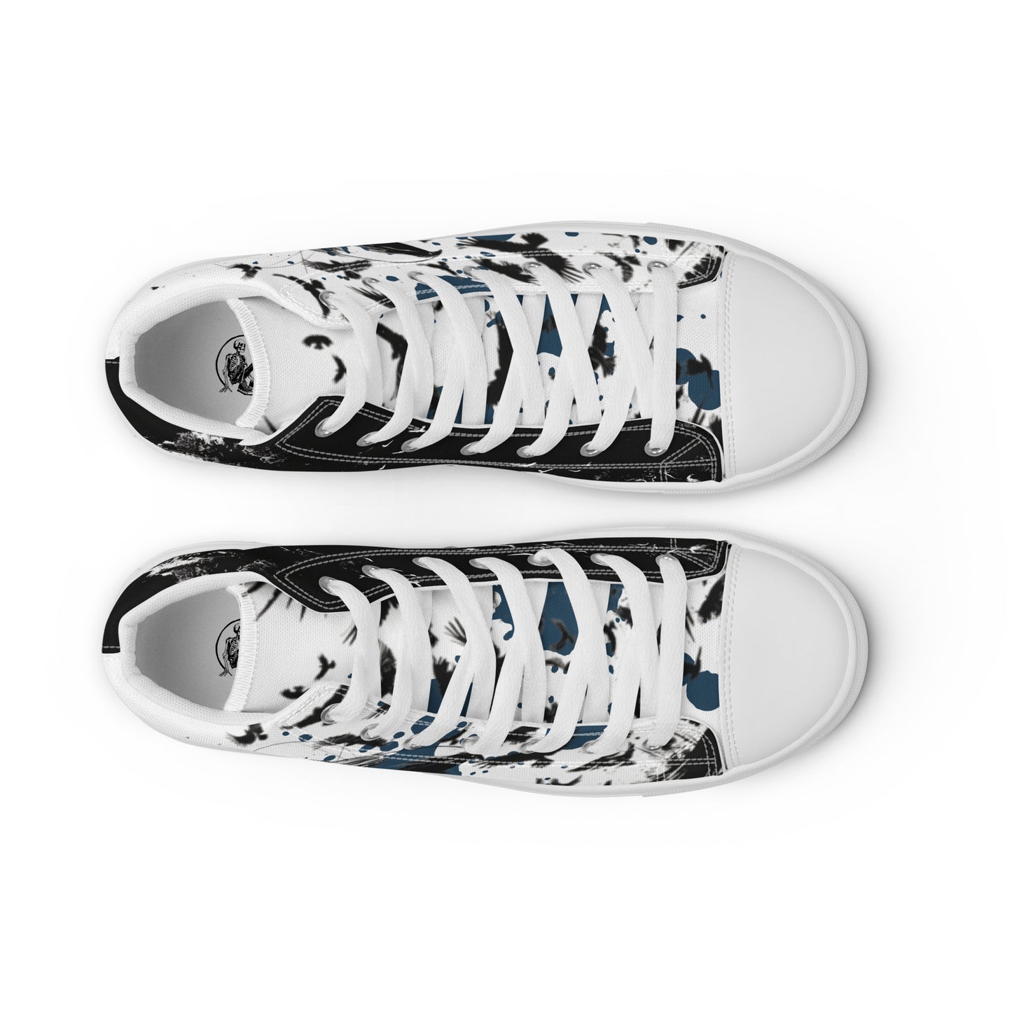 Blue Raven Sketch Men’s High Top Canvas Chucks Shoes