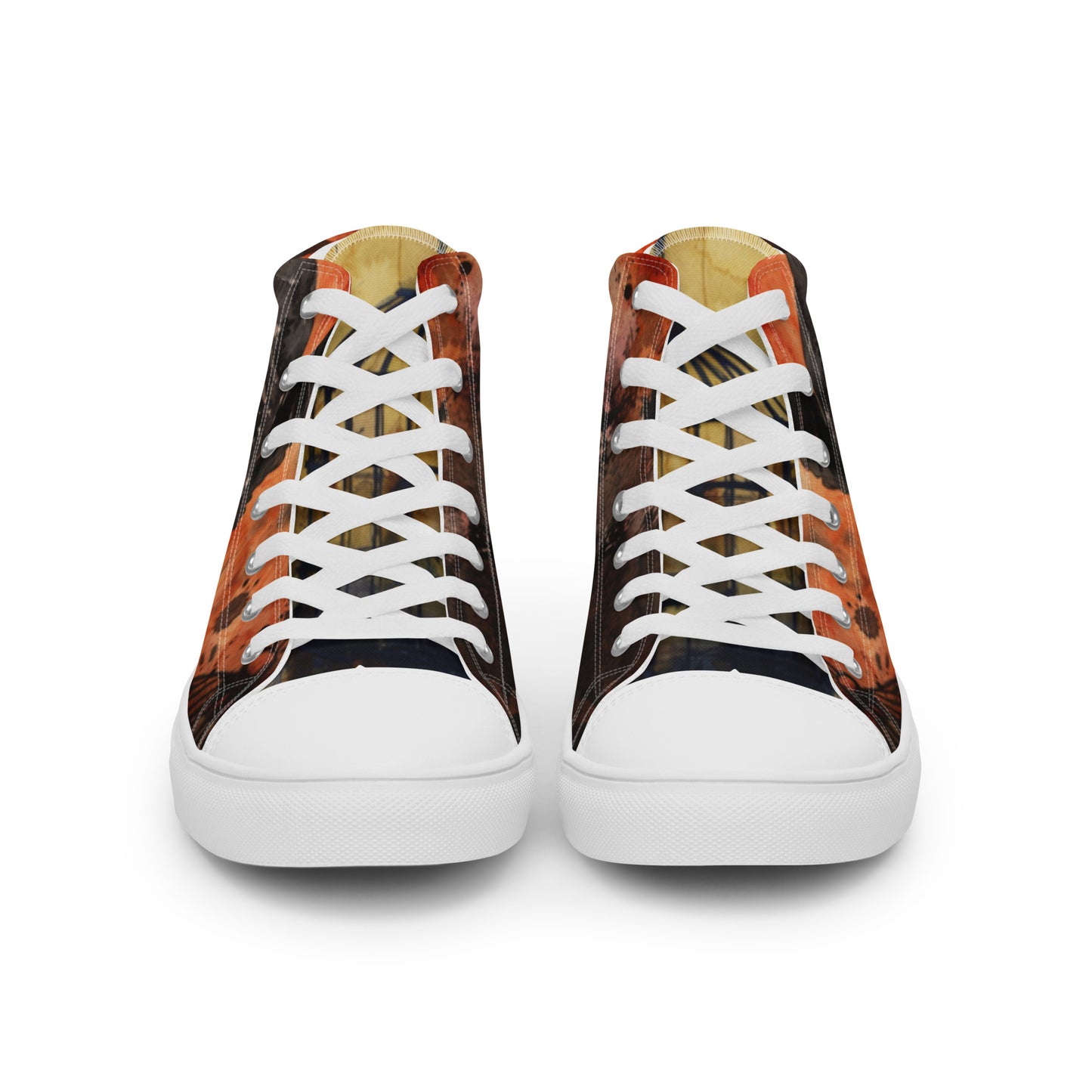 Caged Angry Bird Graffiti Men's High Top Canvas Chuck Shoes