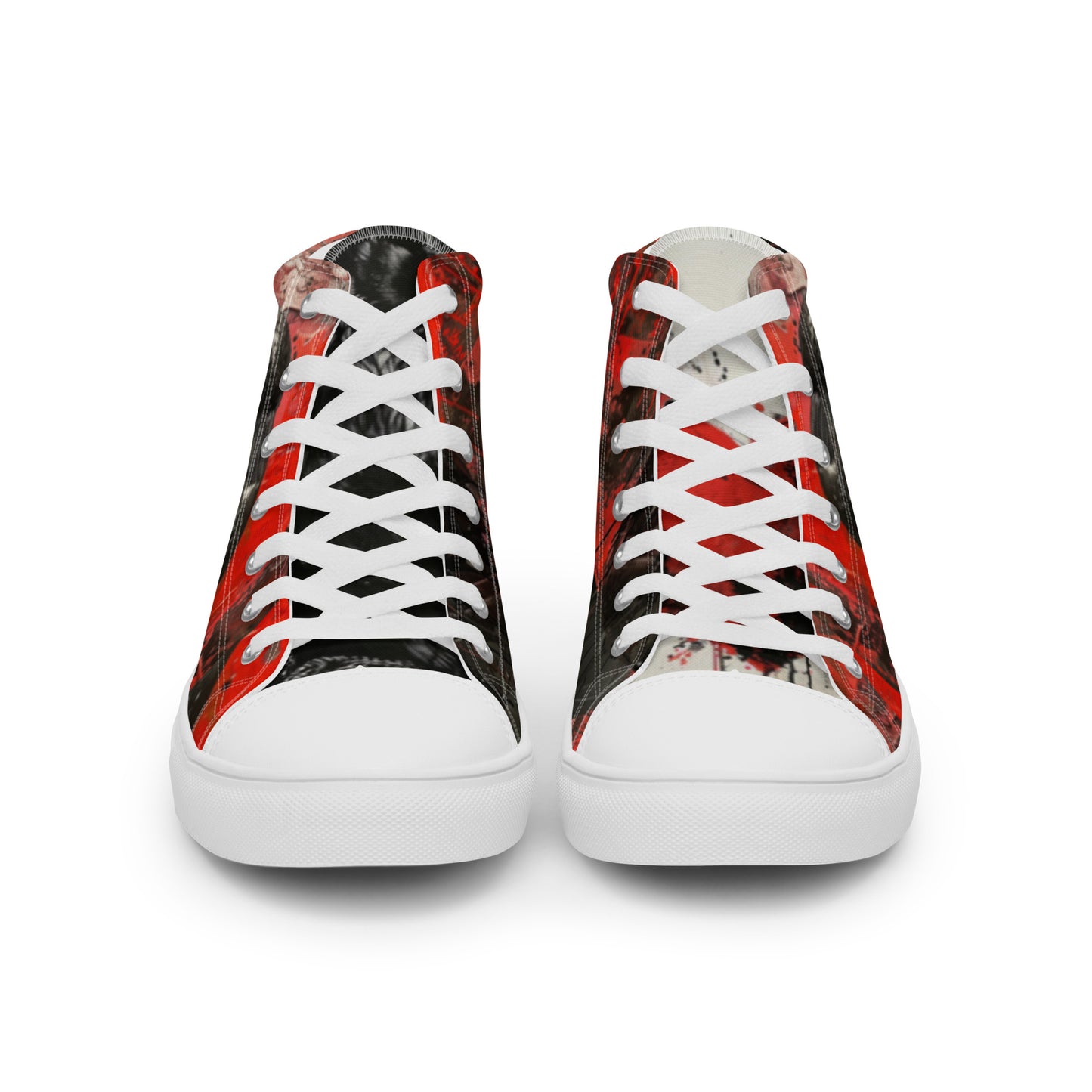 Graffiti Dark Raven Bleeding Heart Men’s Chuck High Top Canvas Shoes