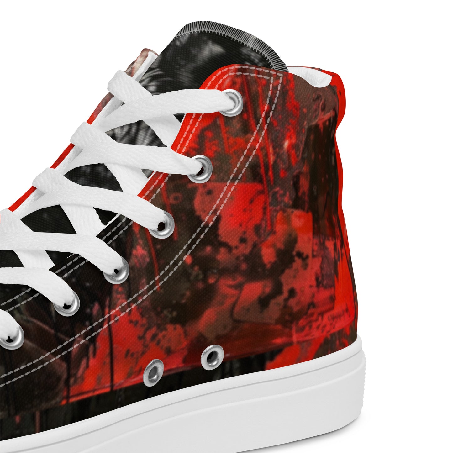 Graffiti Dark Raven Bleeding Heart Men’s Chuck High Top Canvas Shoes