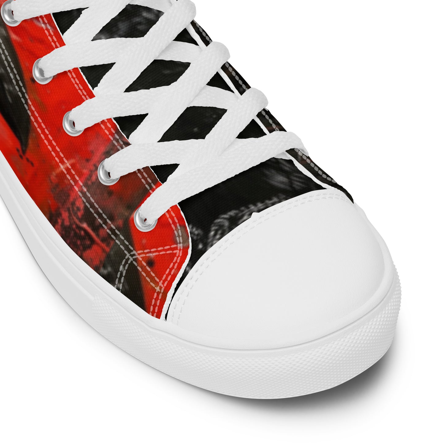 Graffiti Dark Raven Bleeding Heart Men’s Chuck High Top Canvas Shoes