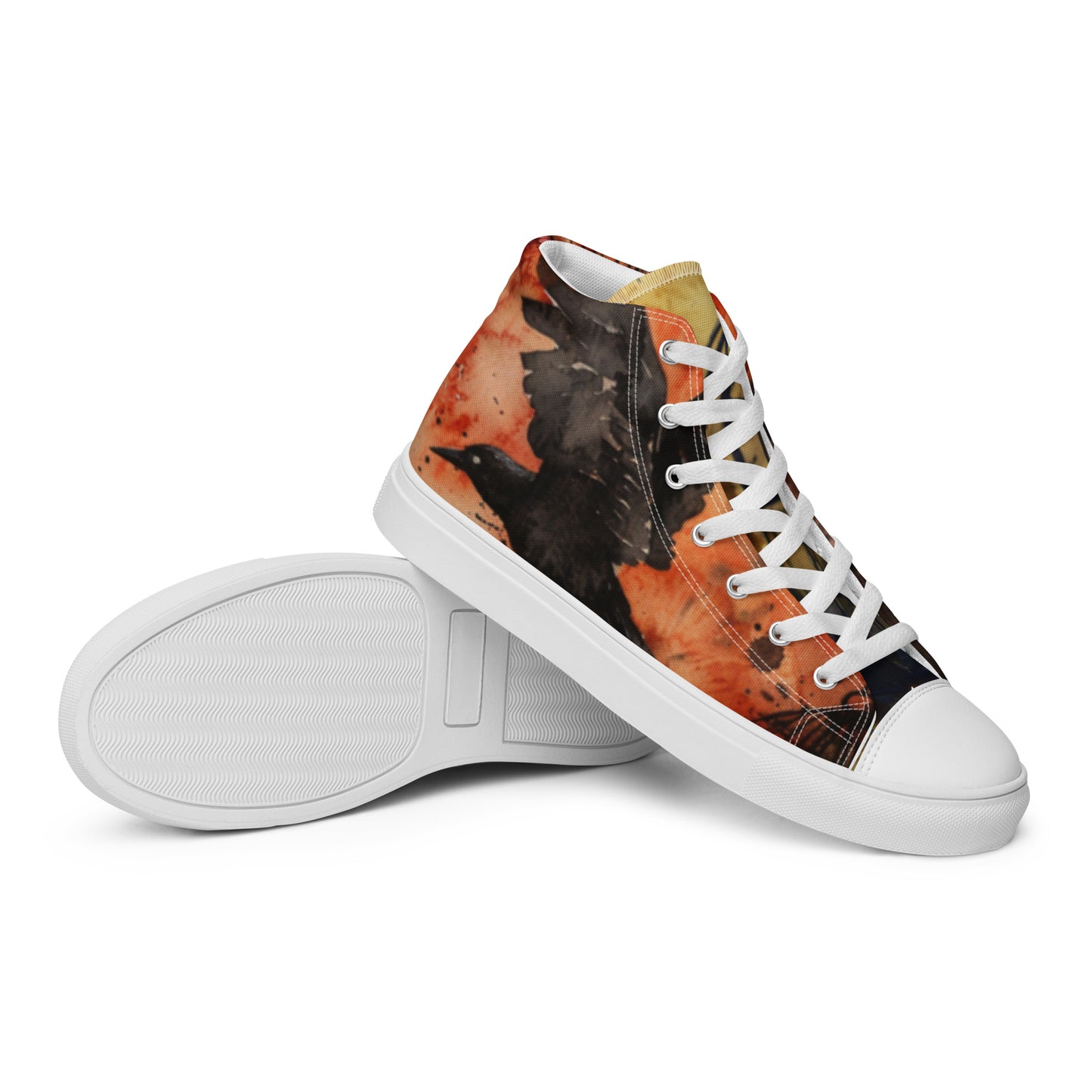 Caged Angry Bird Graffiti Men's High Top Canvas Chuck Shoes