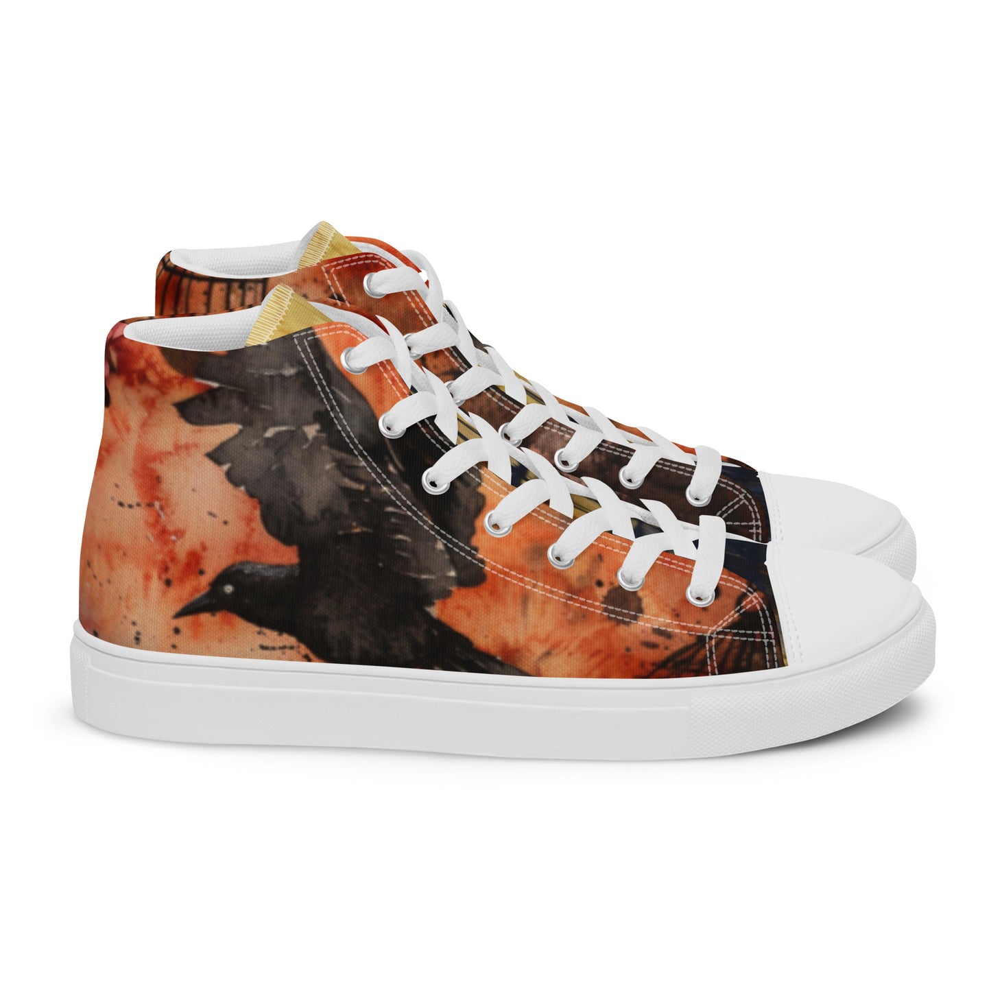 Caged Angry Bird Graffiti Men's High Top Canvas Chuck Shoes