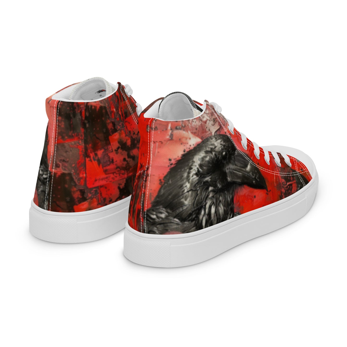 Graffiti Dark Raven Bleeding Heart Men’s Chuck High Top Canvas Shoes