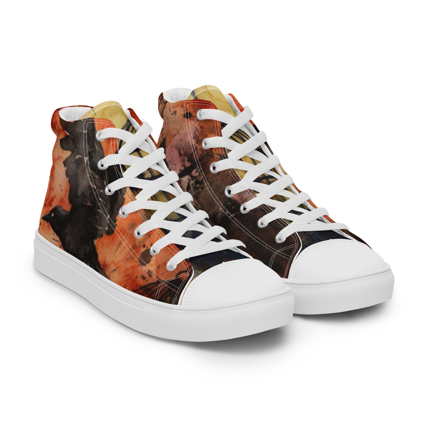 Caged Angry Bird Graffiti Men's High Top Canvas Chuck Shoes