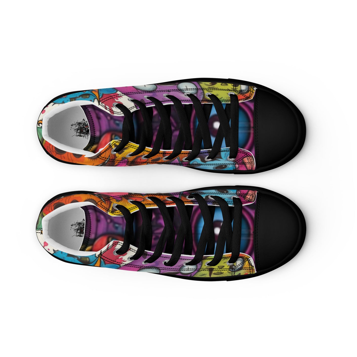 Nightmare Monsters Graffiti Doodle Women’s High Top Canvas Shoes