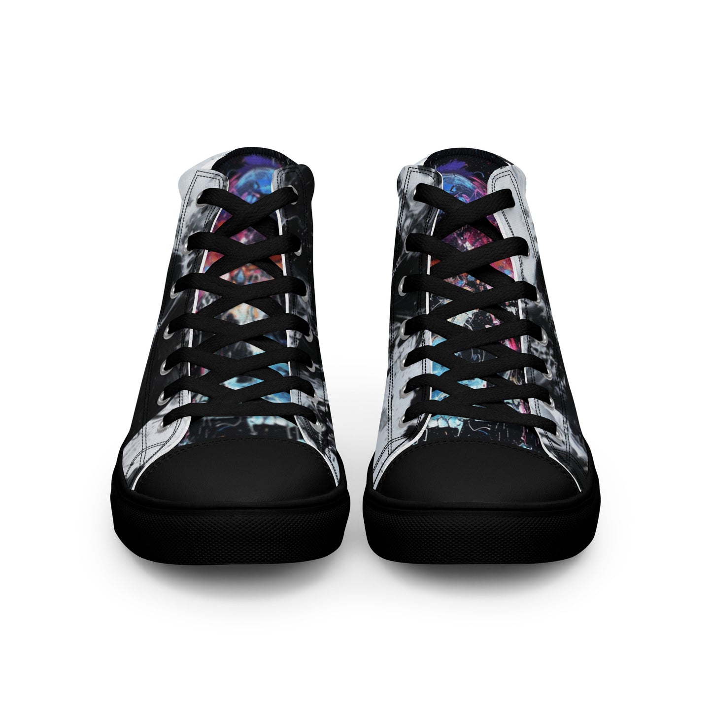 Smokey Graffiti Skull Women’s High Top Canvas Chucks Shoes