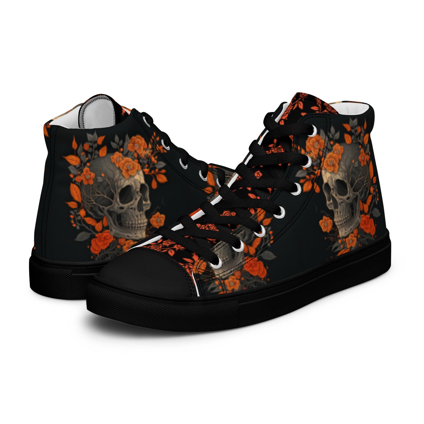 Skulls and Roses Urban Art Women’s High Top Canvas Chuck Shoes