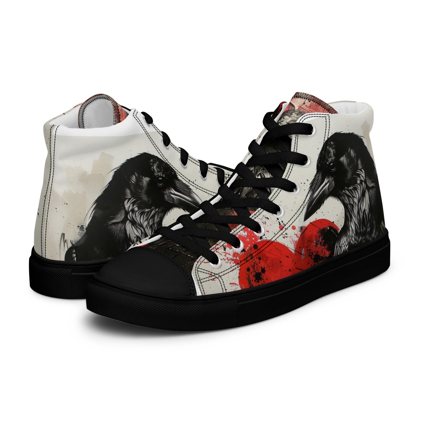 Dark Graffiti Raven Women’s High Top Canvas Chuck Shoes