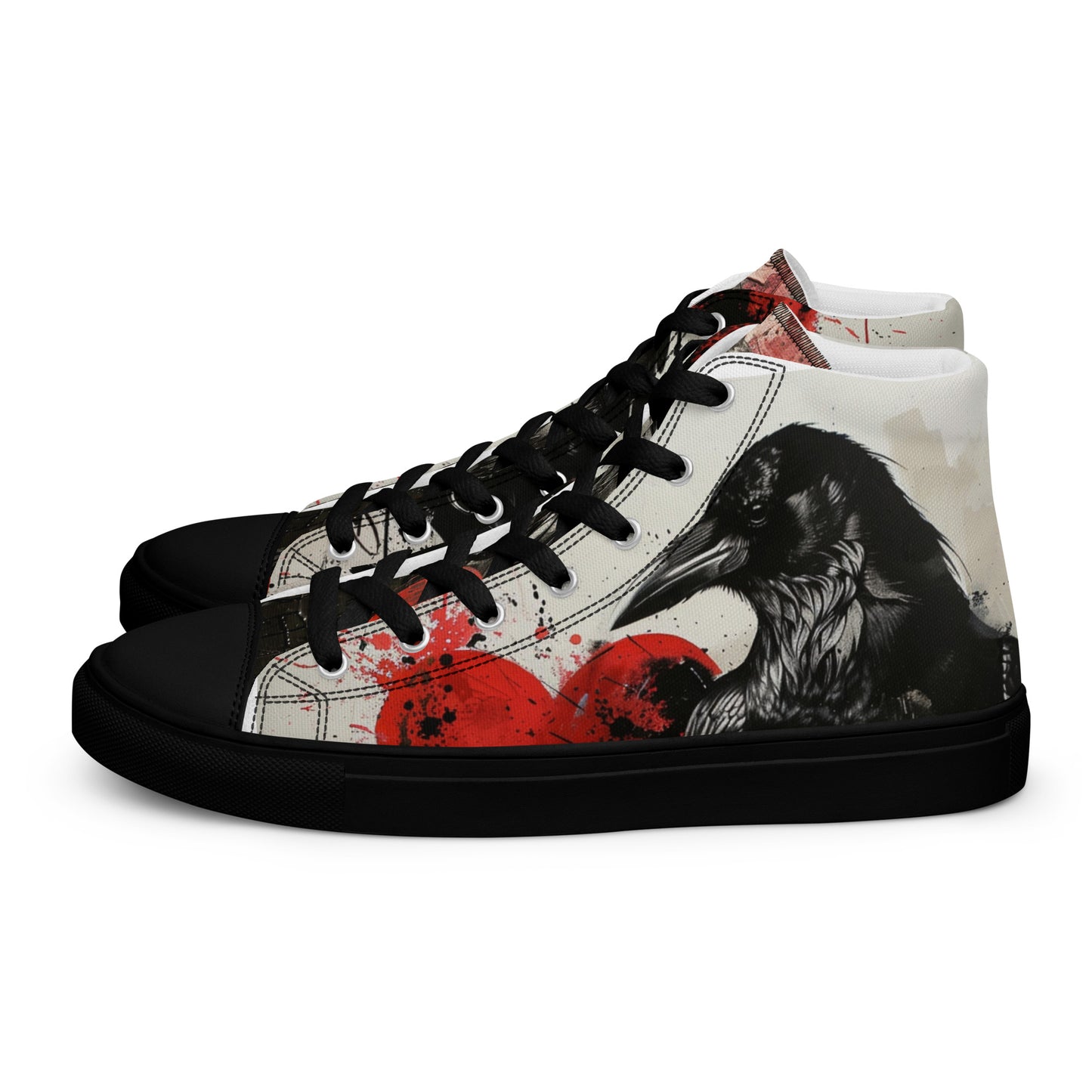 Dark Graffiti Raven Women’s High Top Canvas Chuck Shoes