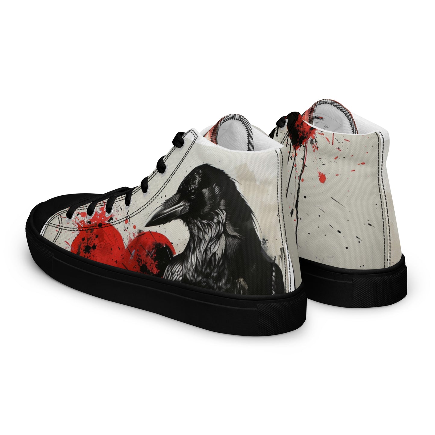 Dark Graffiti Raven Women’s High Top Canvas Chuck Shoes