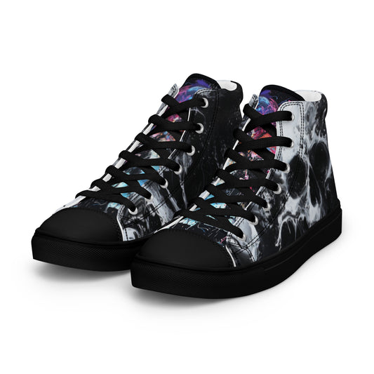 Smokey Graffiti Skull Women’s High Top Canvas Chucks Shoes