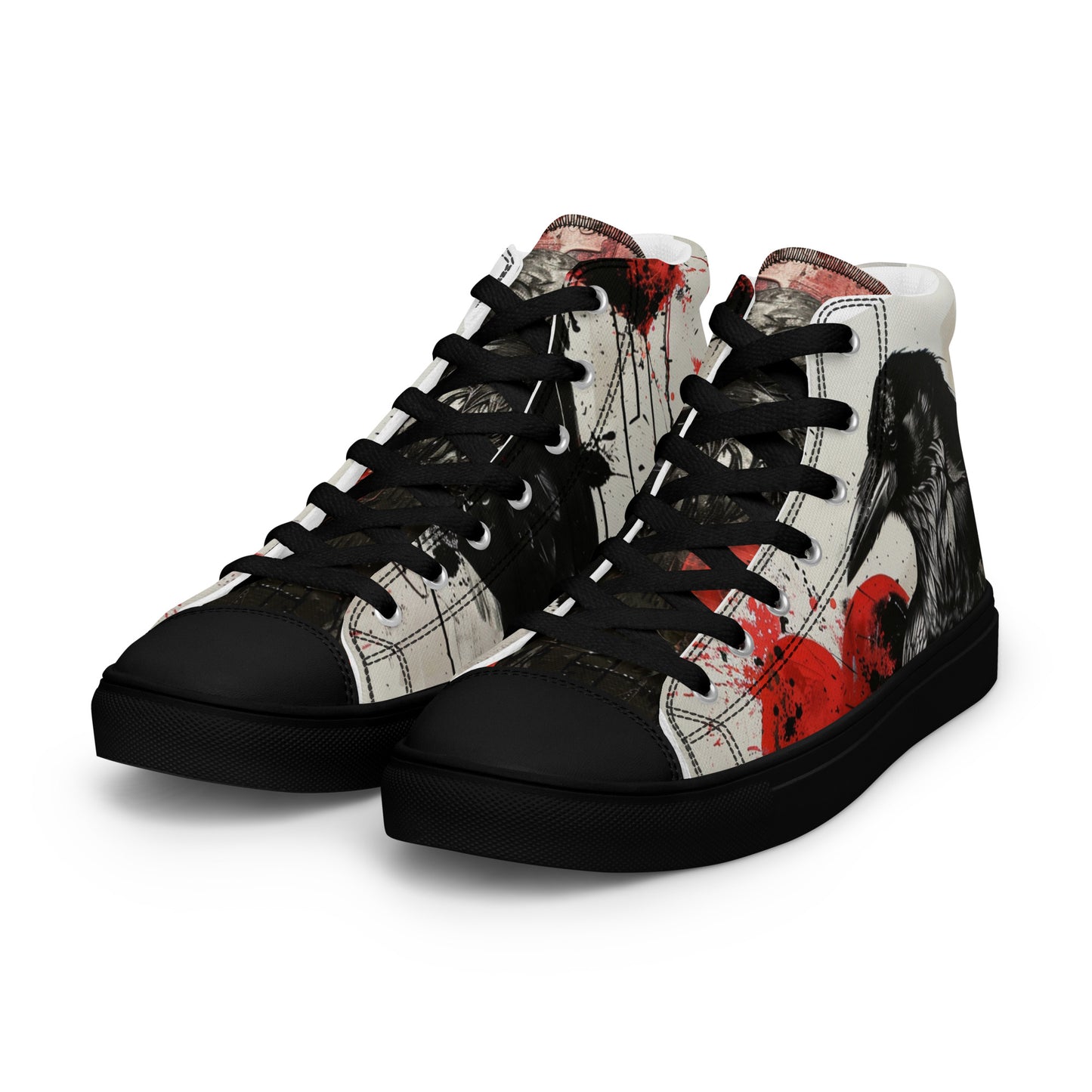 Dark Graffiti Raven Women’s High Top Canvas Chuck Shoes