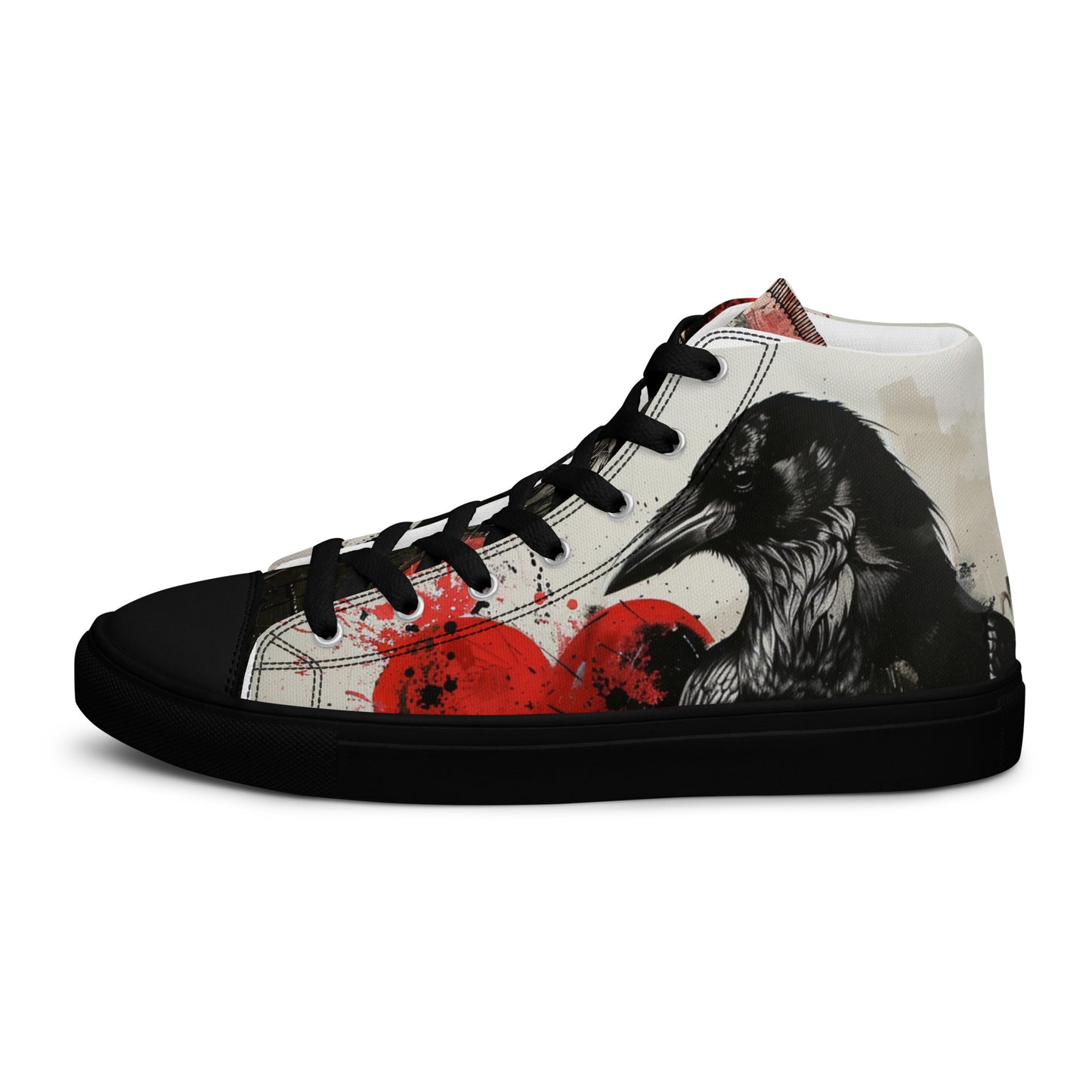 Dark Graffiti Raven Women’s High Top Canvas Chuck Shoes