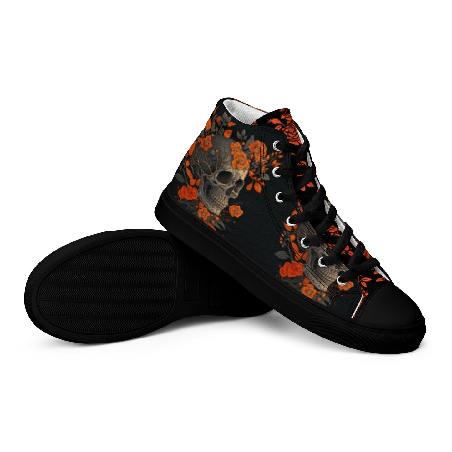 Skulls and Roses Urban Art Women’s High Top Canvas Chuck Shoes