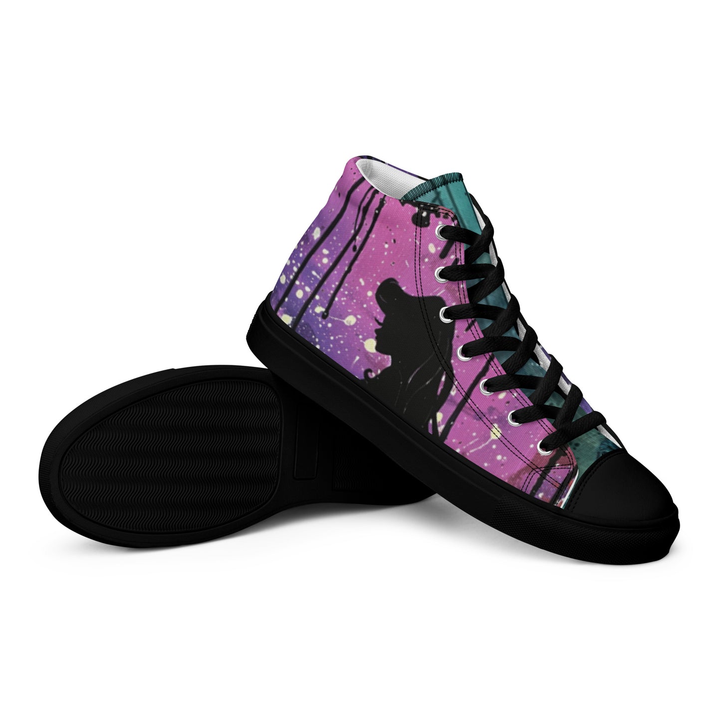 Graffiti Mermaid Women’s High Top Canvas Chuck Shoes