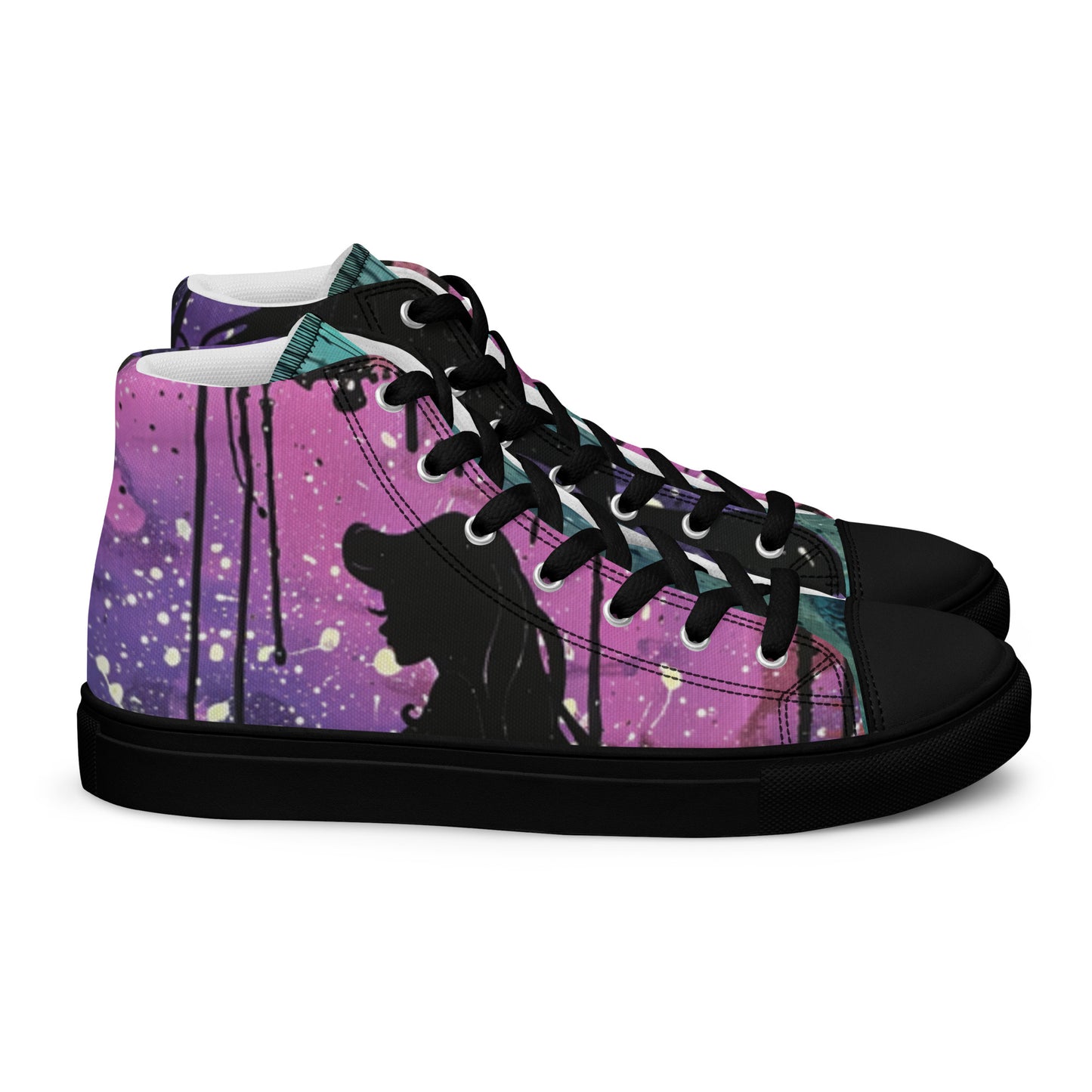 Graffiti Mermaid Women’s High Top Canvas Chuck Shoes