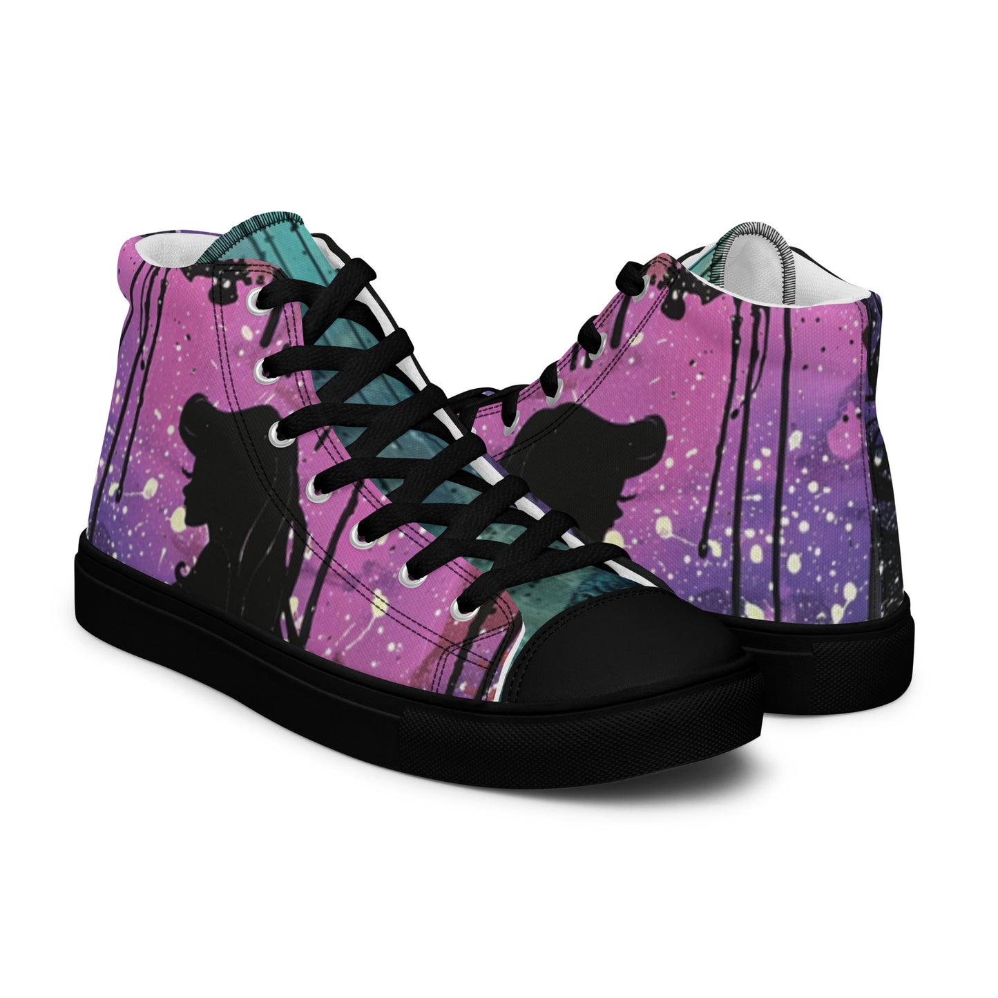 Graffiti Mermaid Women’s High Top Canvas Chuck Shoes