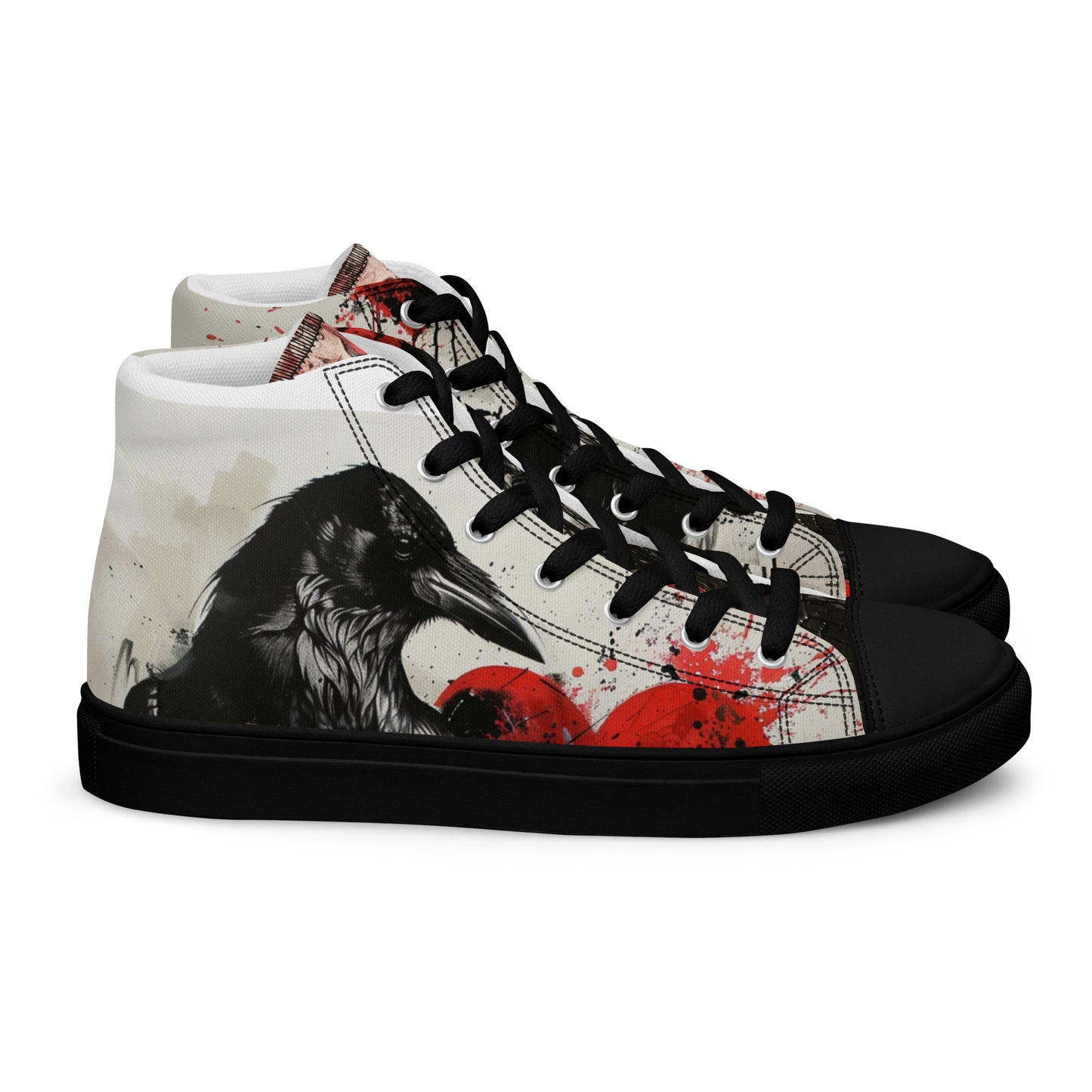 Dark Graffiti Raven Women’s High Top Canvas Chuck Shoes