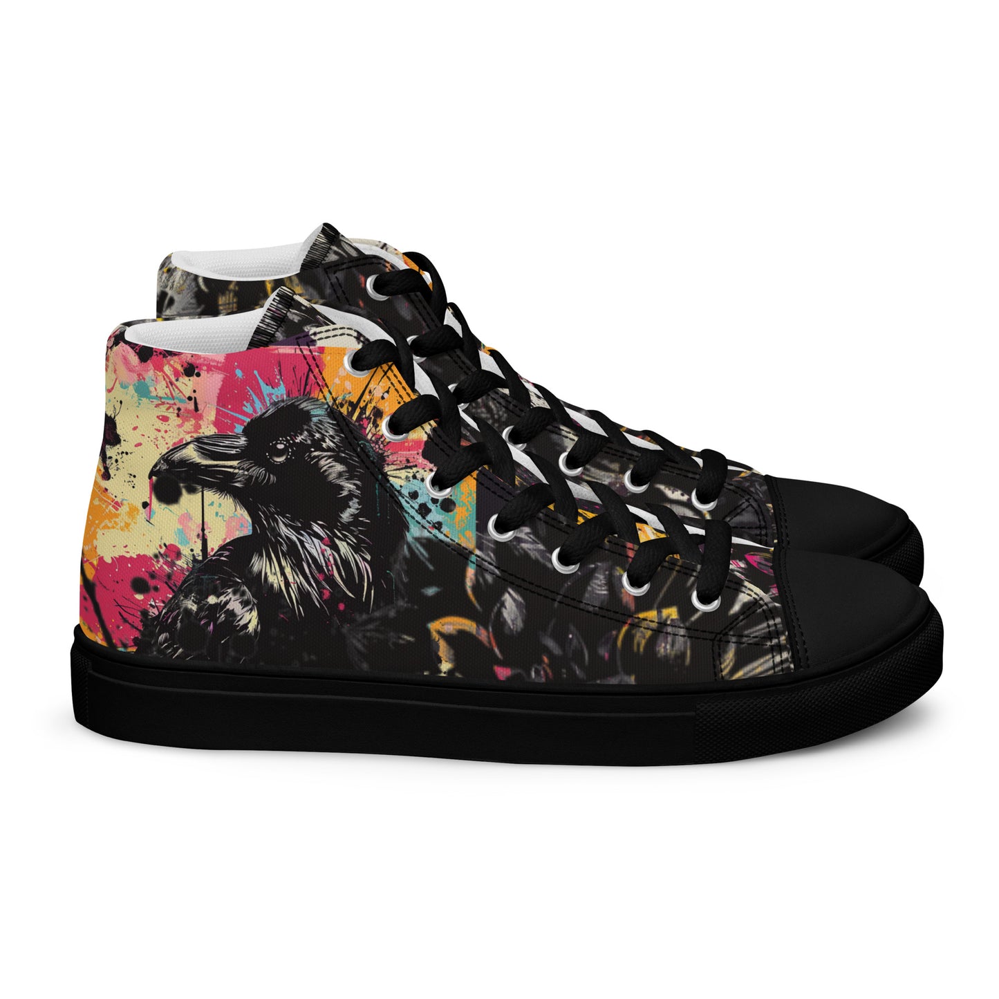 Rainbow Crow Graffiti High Top Chucks Canvas Womens Shoe