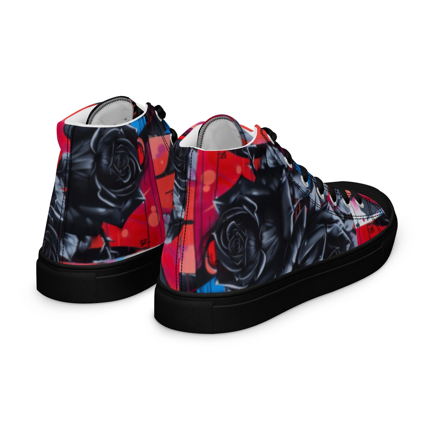 Black Rose Graffiti Women’s High Top Chucks Canvas Shoes