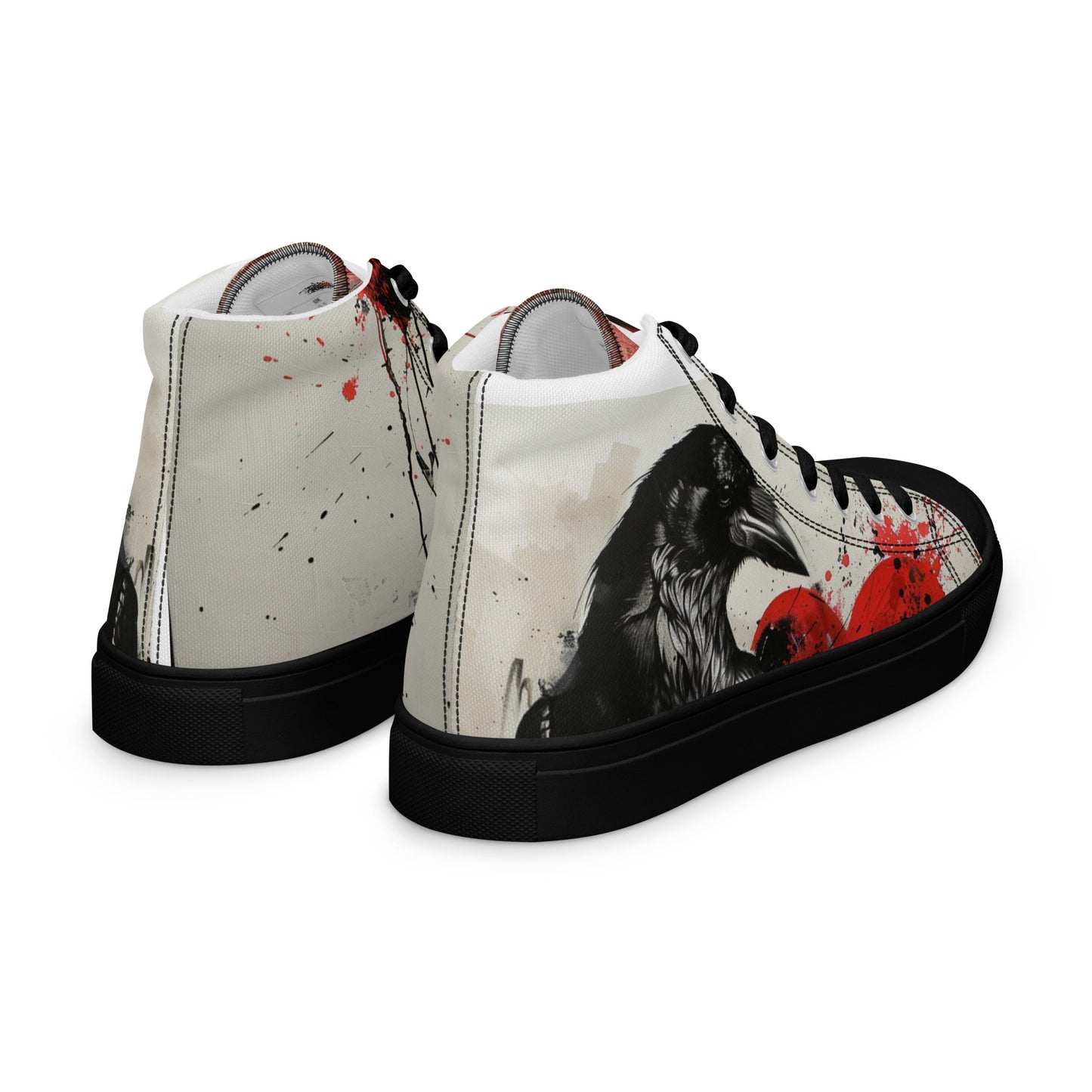 Dark Graffiti Raven Women’s High Top Canvas Chuck Shoes