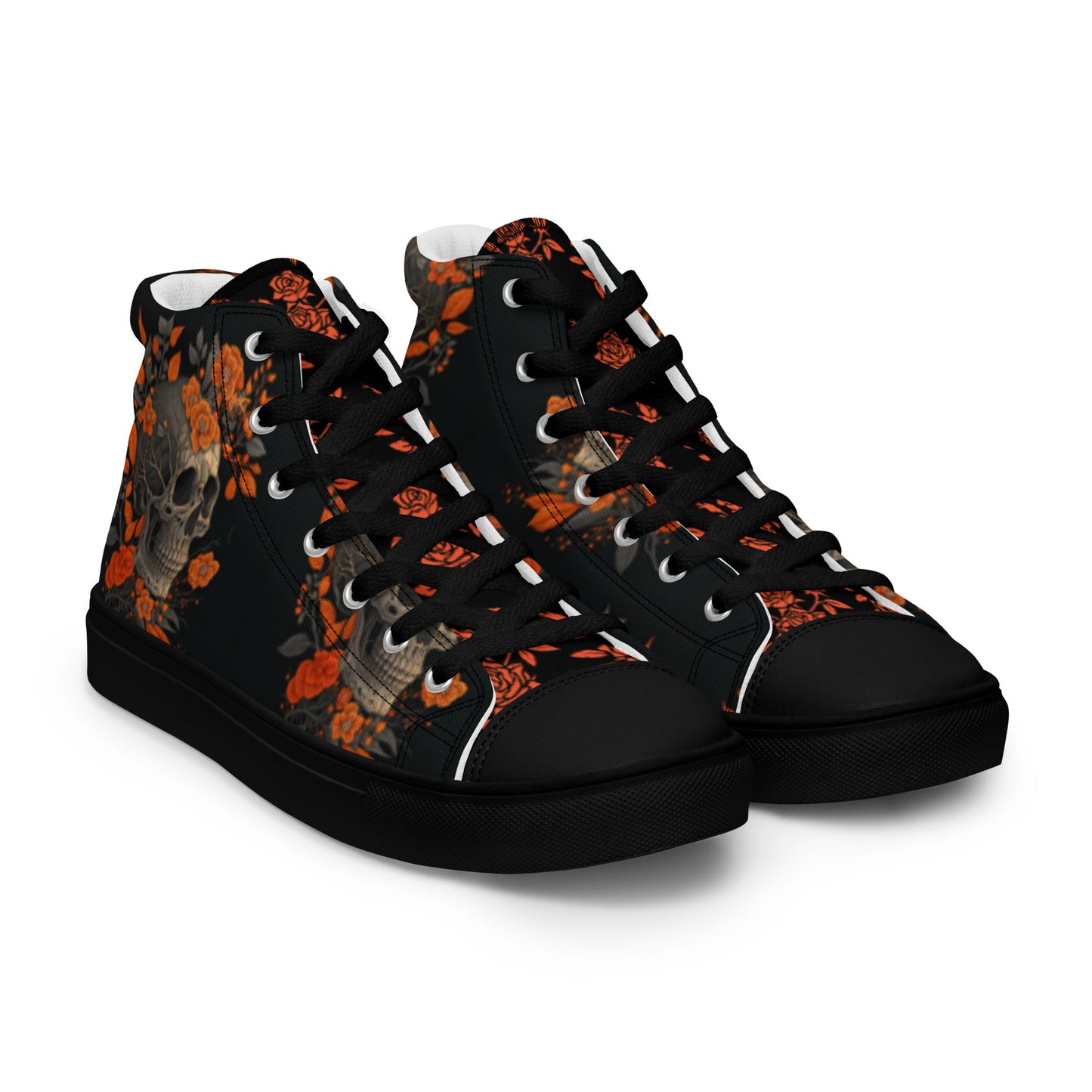 Skulls and Roses Urban Art Women’s High Top Canvas Chuck Shoes