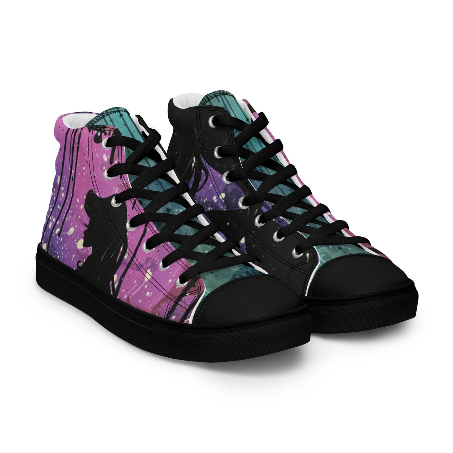 Graffiti Mermaid Women’s High Top Canvas Chuck Shoes