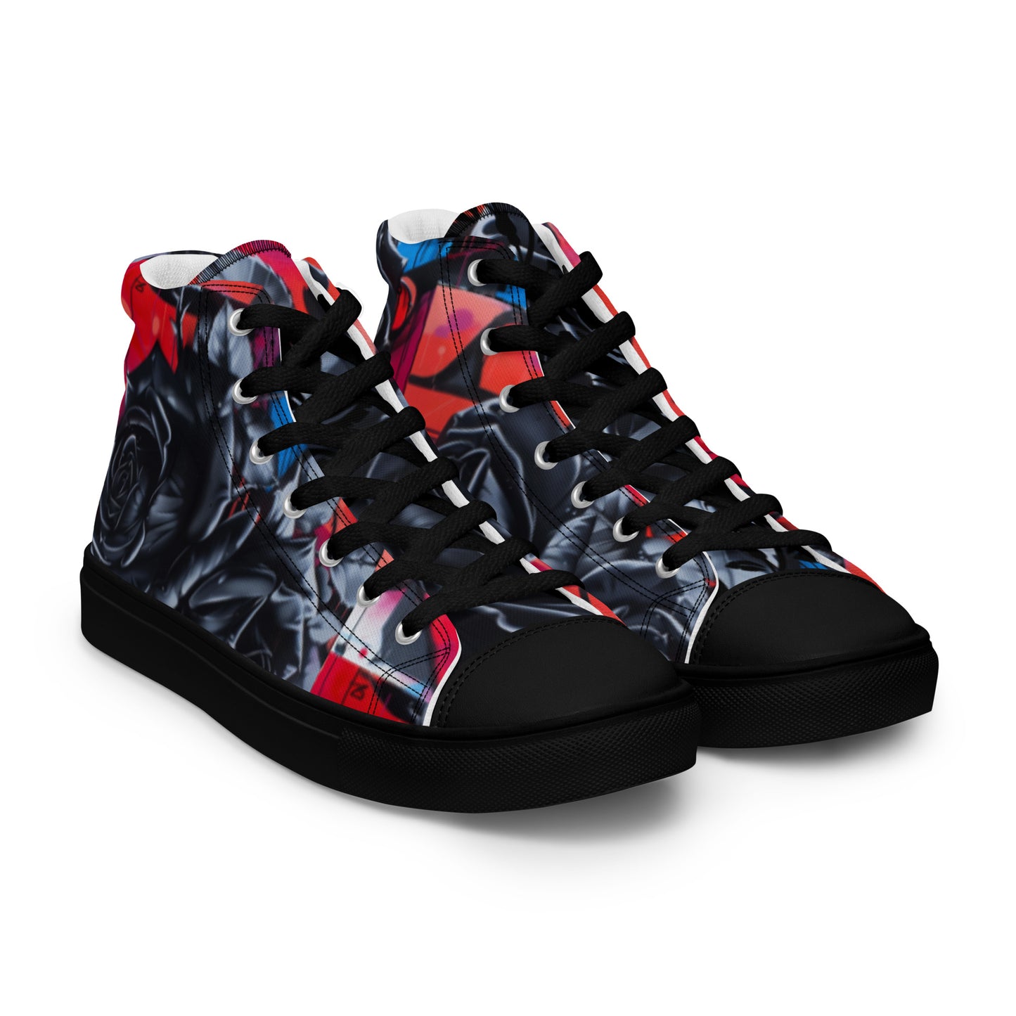 Black Rose Graffiti Women’s High Top Chucks Canvas Shoes