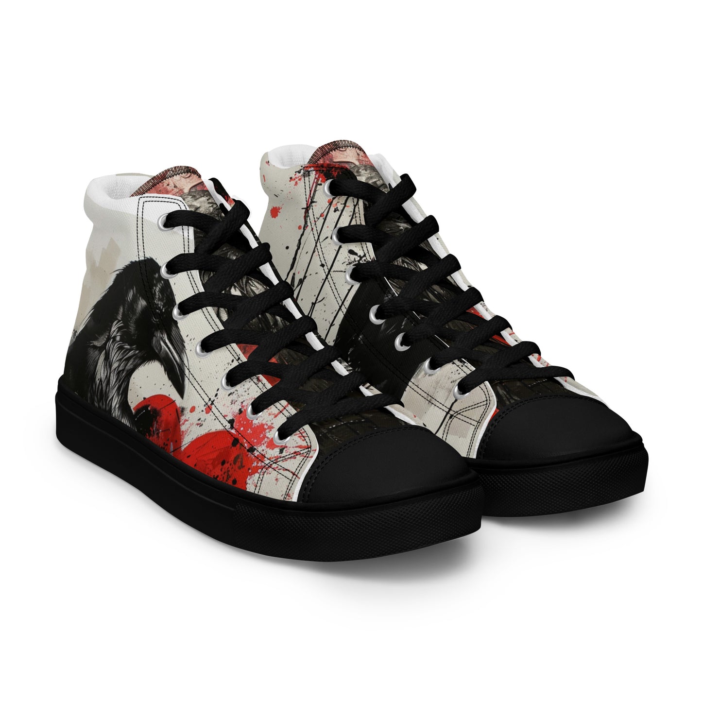 Dark Graffiti Raven Women’s High Top Canvas Chuck Shoes