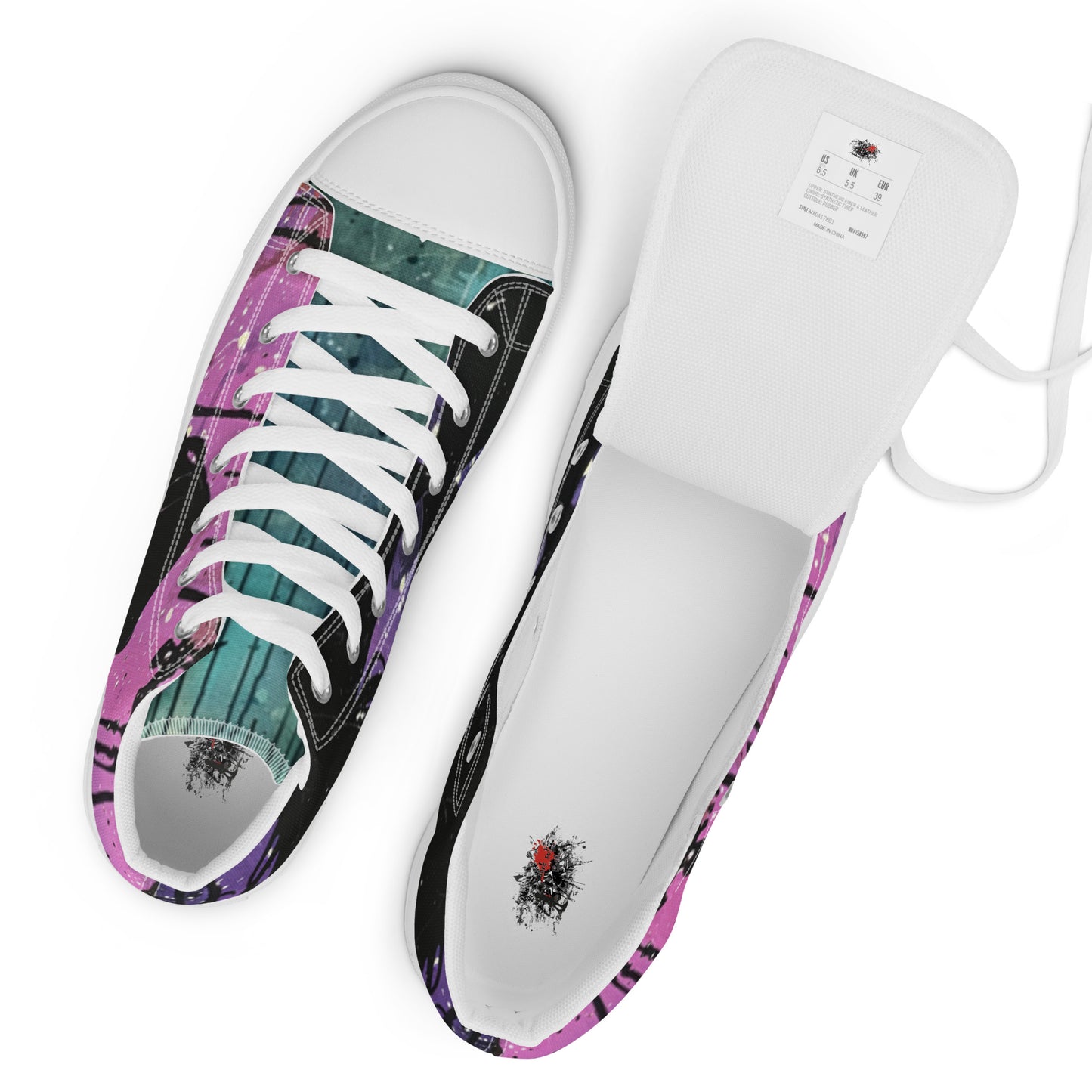 Graffiti Mermaid Women’s High Top Canvas Chuck Shoes