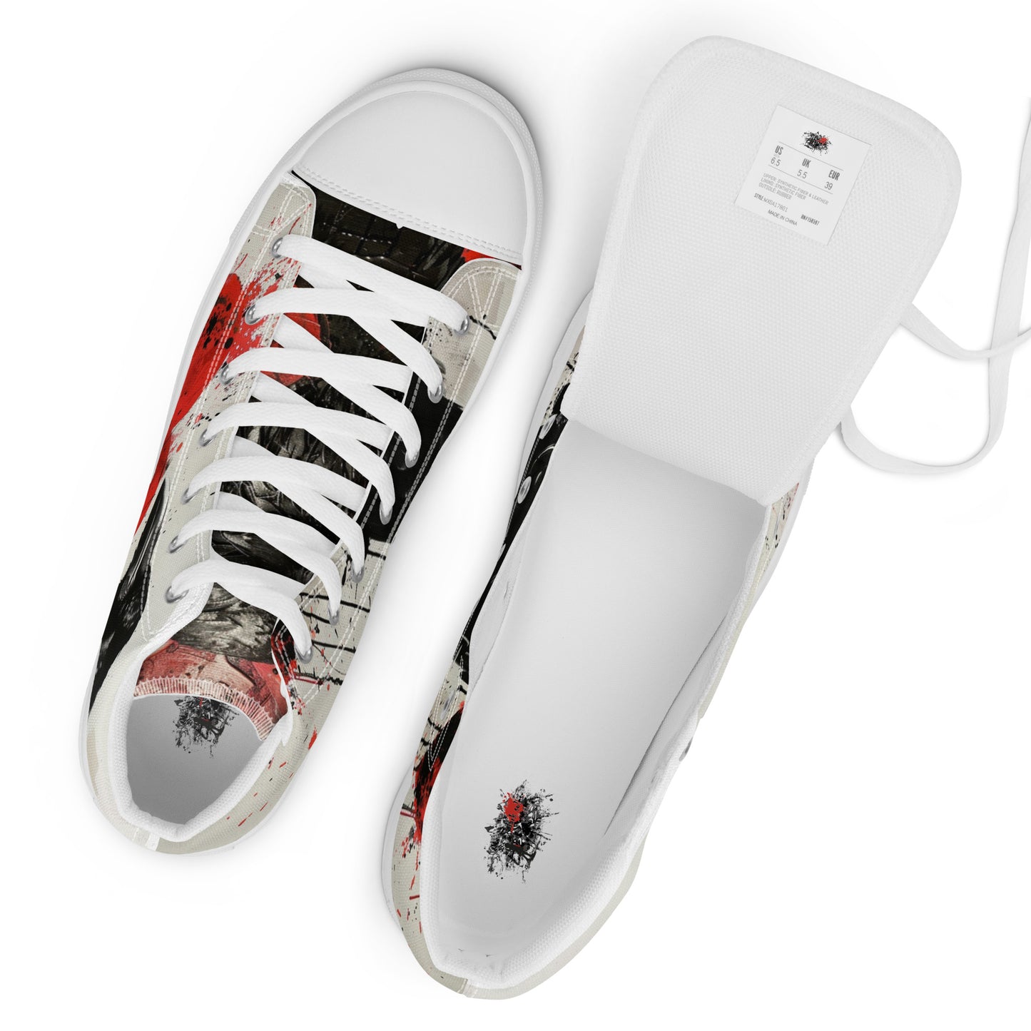 Dark Graffiti Raven Women’s High Top Canvas Chuck Shoes