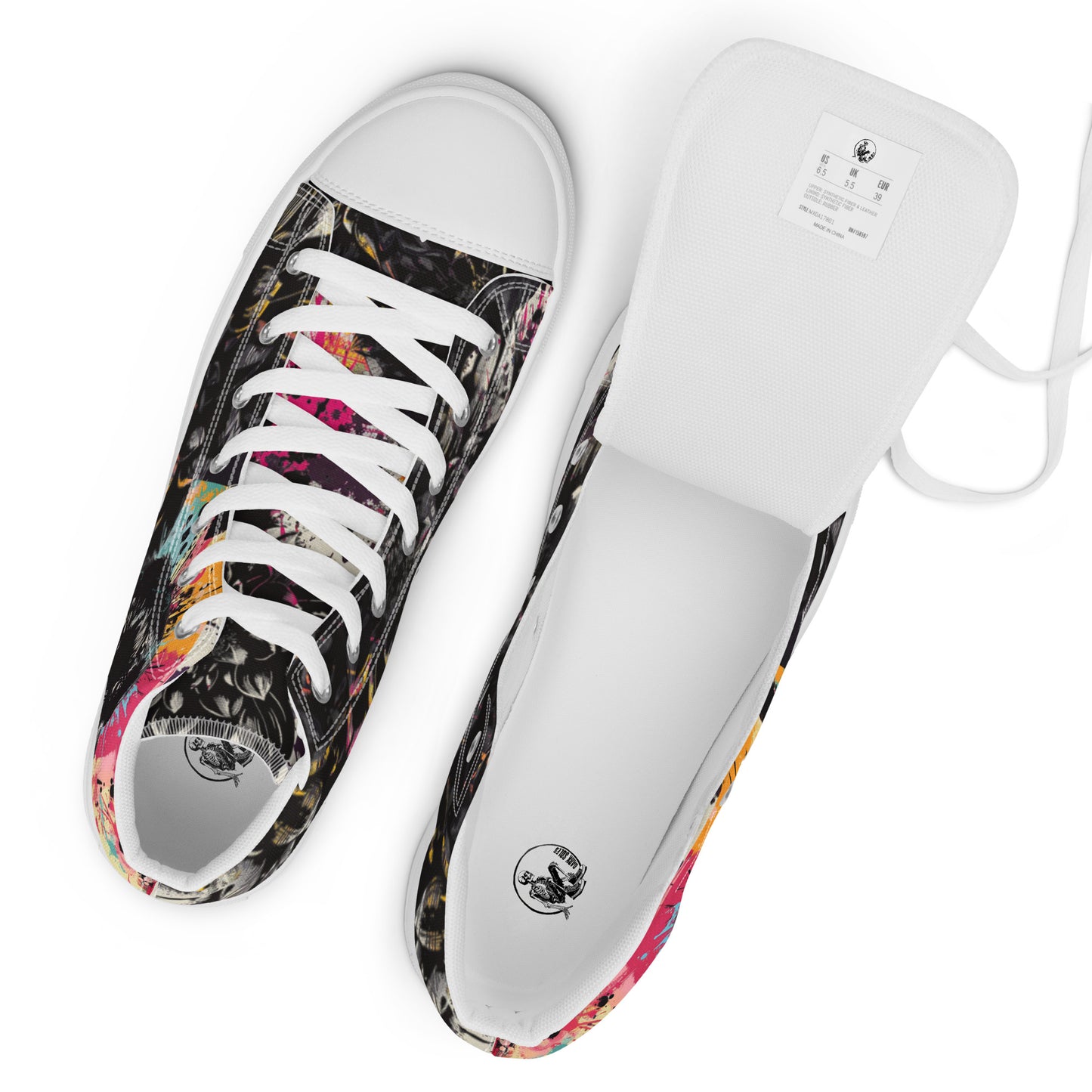 Rainbow Crow Graffiti High Top Chucks Canvas Womens Shoe