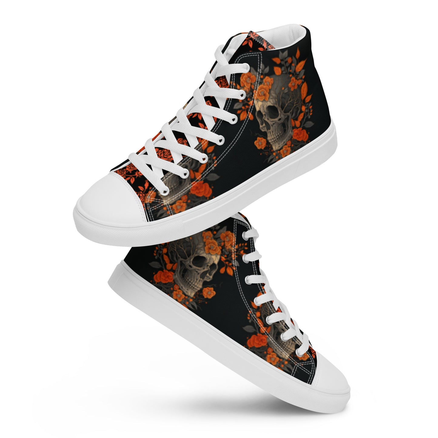 Skulls and Roses Urban Art Women’s High Top Canvas Chuck Shoes